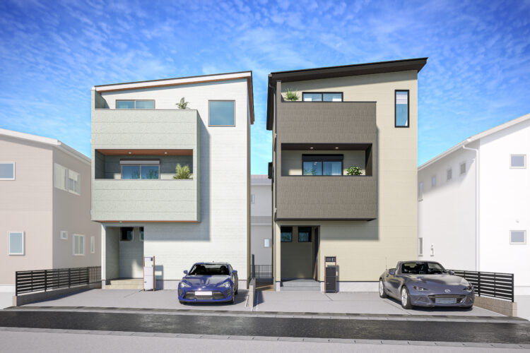 名古屋市守山区喜多山の新築一戸建て｜駅近4分×2階リビング。「カーテンを開けて暮らす」