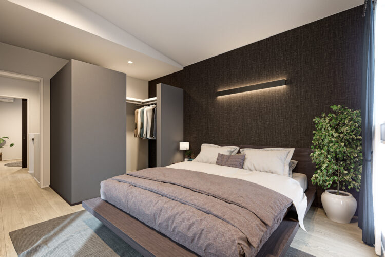 玉善の新築建売、春日井市知多町のホテルライクな主寝室