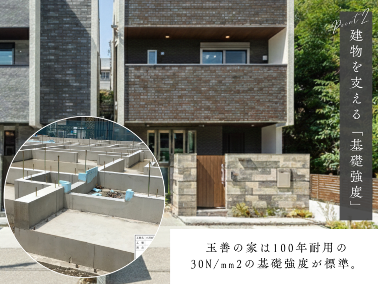 玉善の建売住宅の、標準の基礎コンクリート強度についての写真