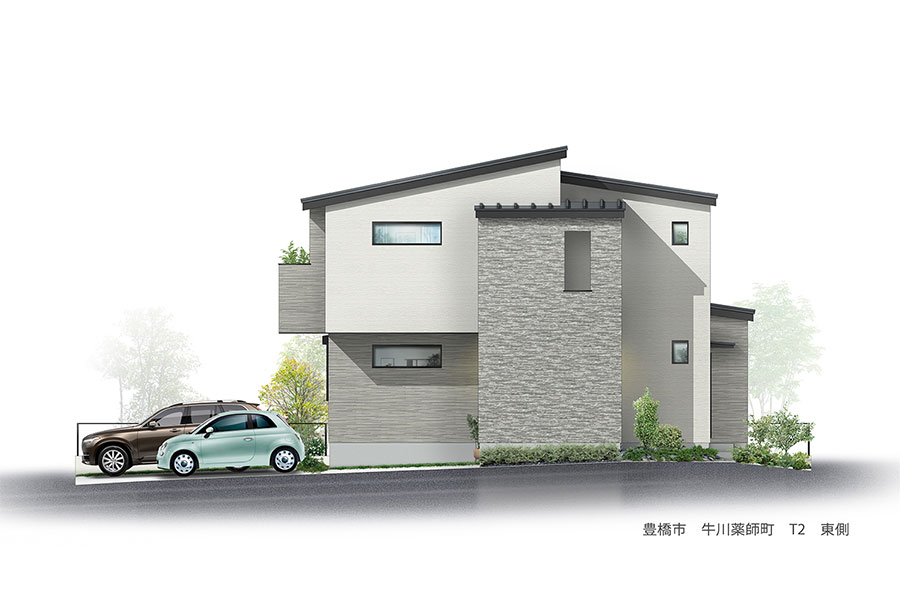 T-2／三方を道路に囲まれた角地の住まい。機能性やデザイン性に優れた、注文住宅を超える分譲住宅です。