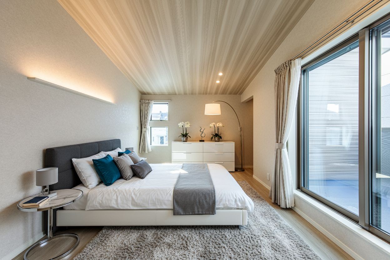 T-5／勾配天井を施した開放的な空間で過ごす上質なリラックスタイム。心身の疲れを癒してくれる穏やかさがあります。