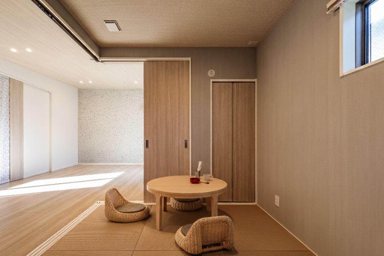 和室／扉でしっかり仕切れる和室は、客間としても使える便利な空間。急な来客時でも安心してお迎えいただけます。※家具イメージ