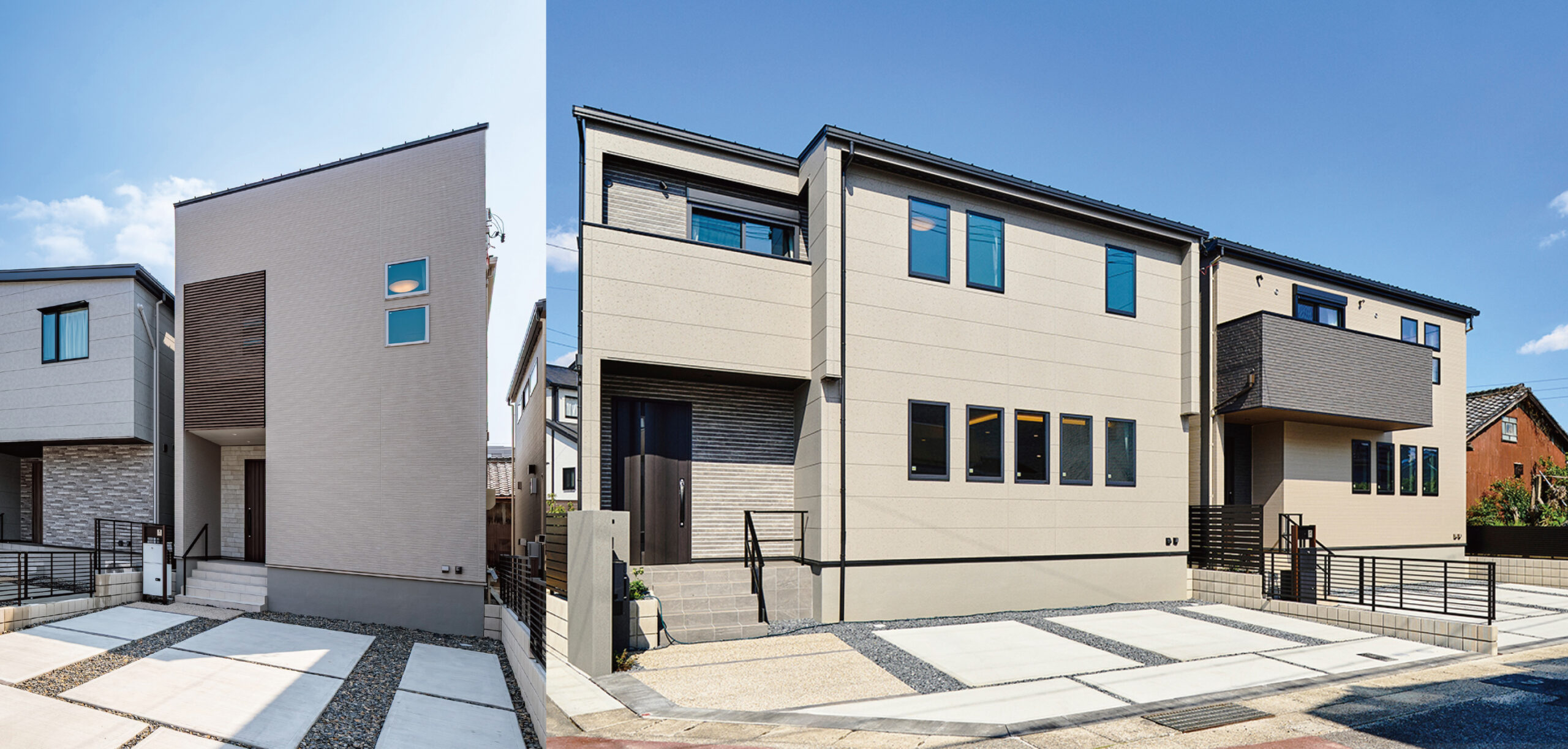 リビングアップ階段の多彩な魅力が感じられる4棟の新築住宅_名古屋市天白区の家-1