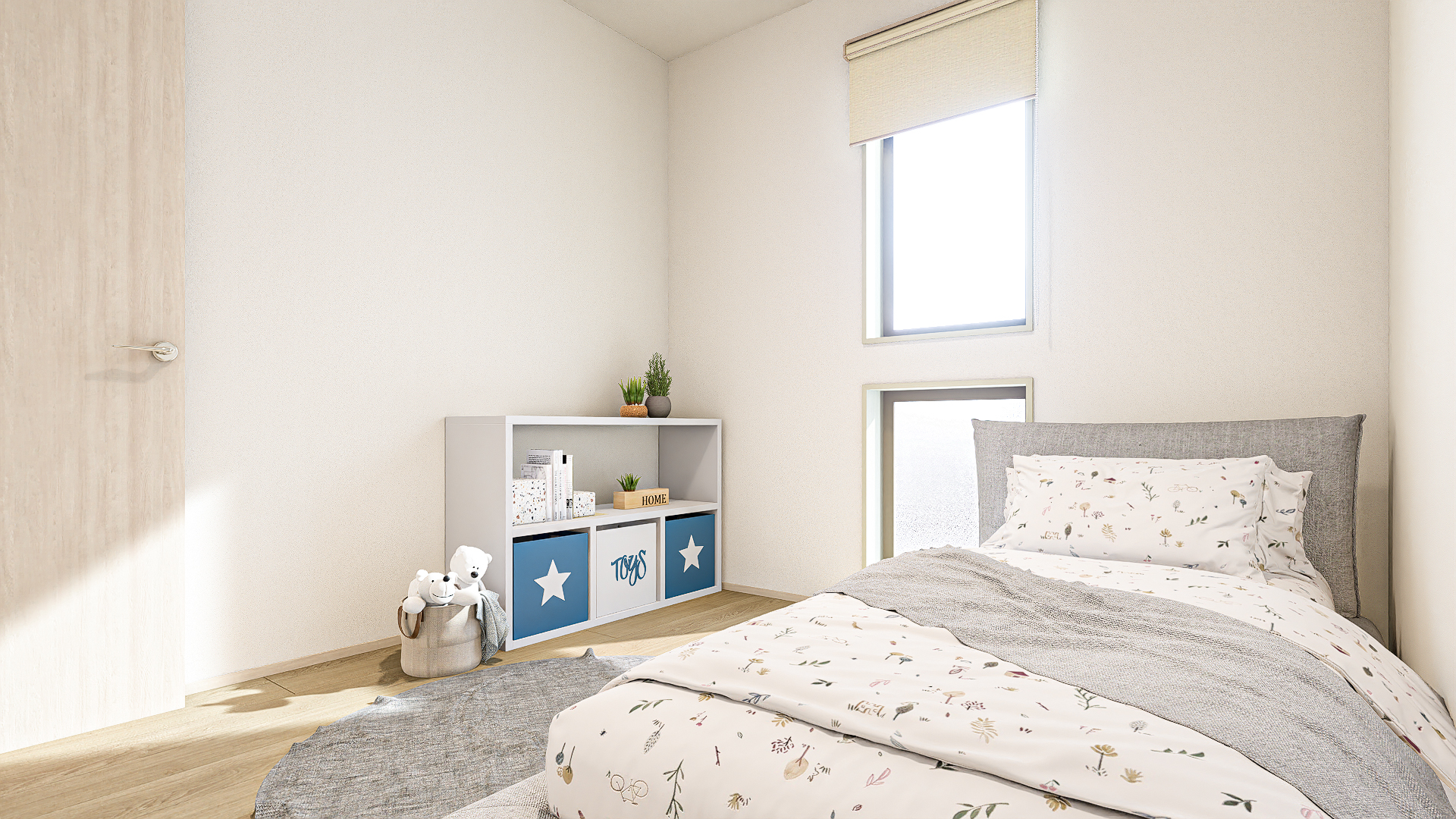 T-1／子供部屋にピッタリな明るい洋室は、CL付き個室とフレキシブルに使える続間タイプをご用意しています。