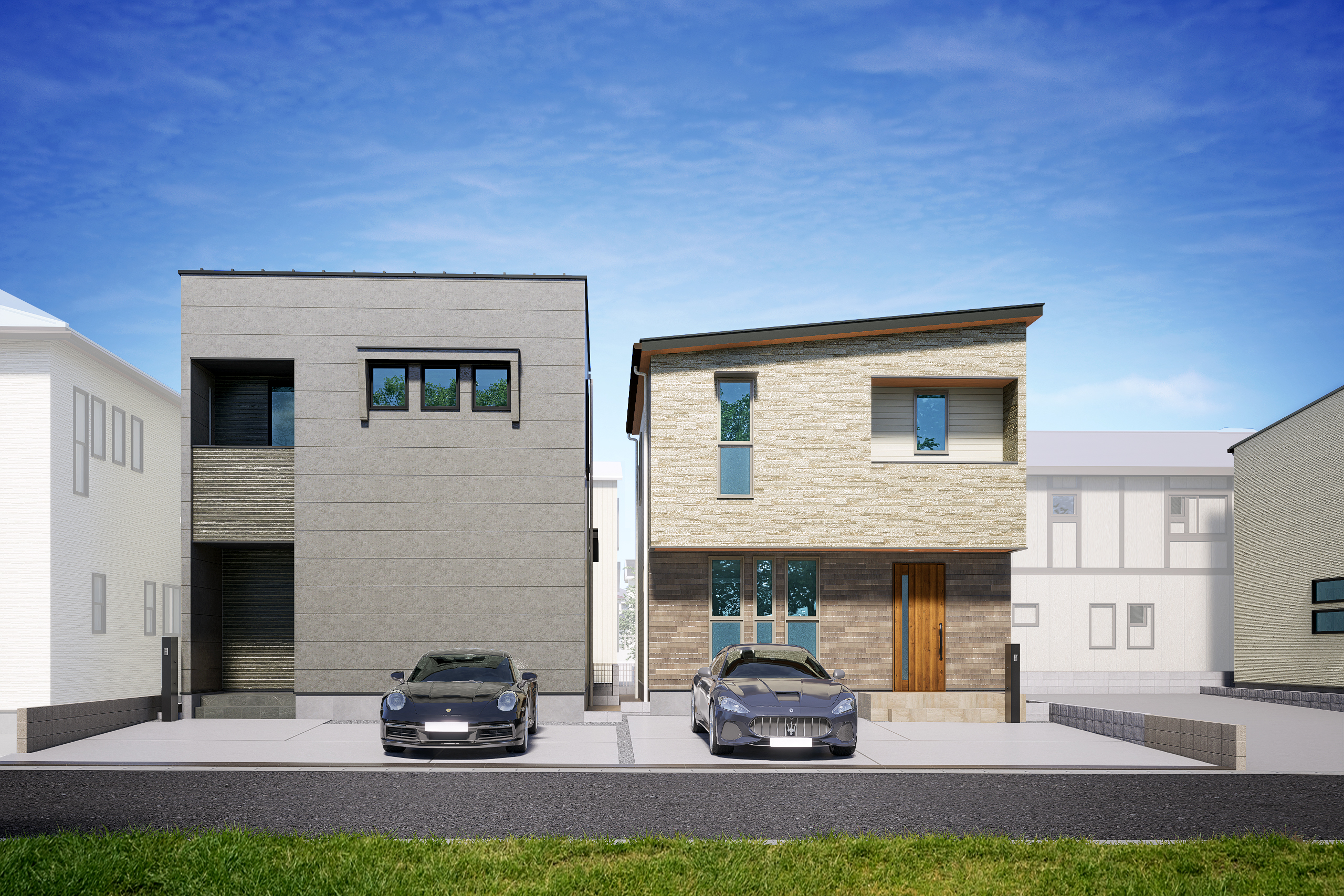 豊橋市西岩田の新築一戸建て｜公園徒歩1分。「吹抜け」と「隠す美学」で選ぶ、3つの個性的な暮らし