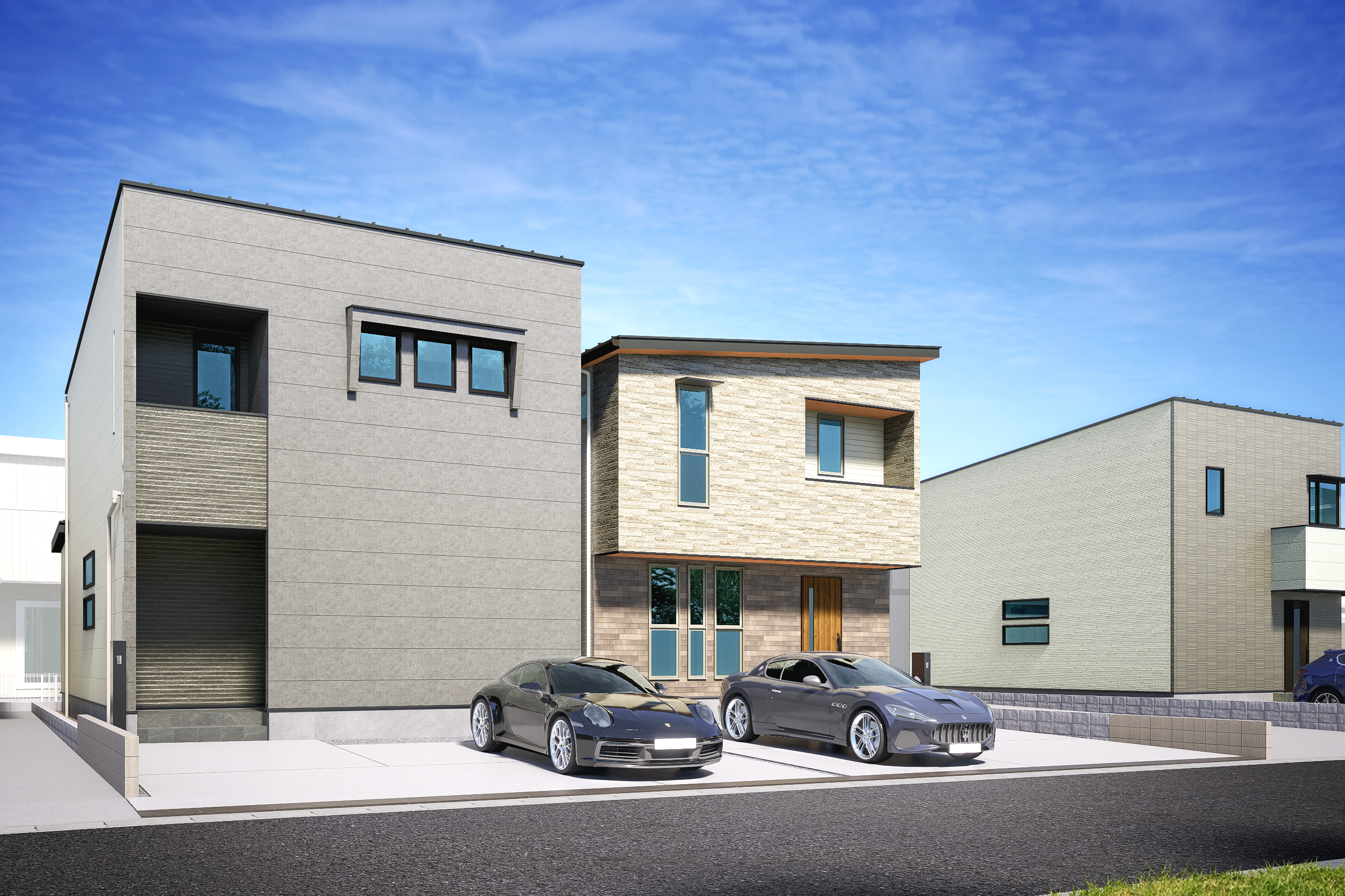 T-4、T-3／街並みに映える、上質であたたかな佇まいが目を引きます。 ※イメージとなります