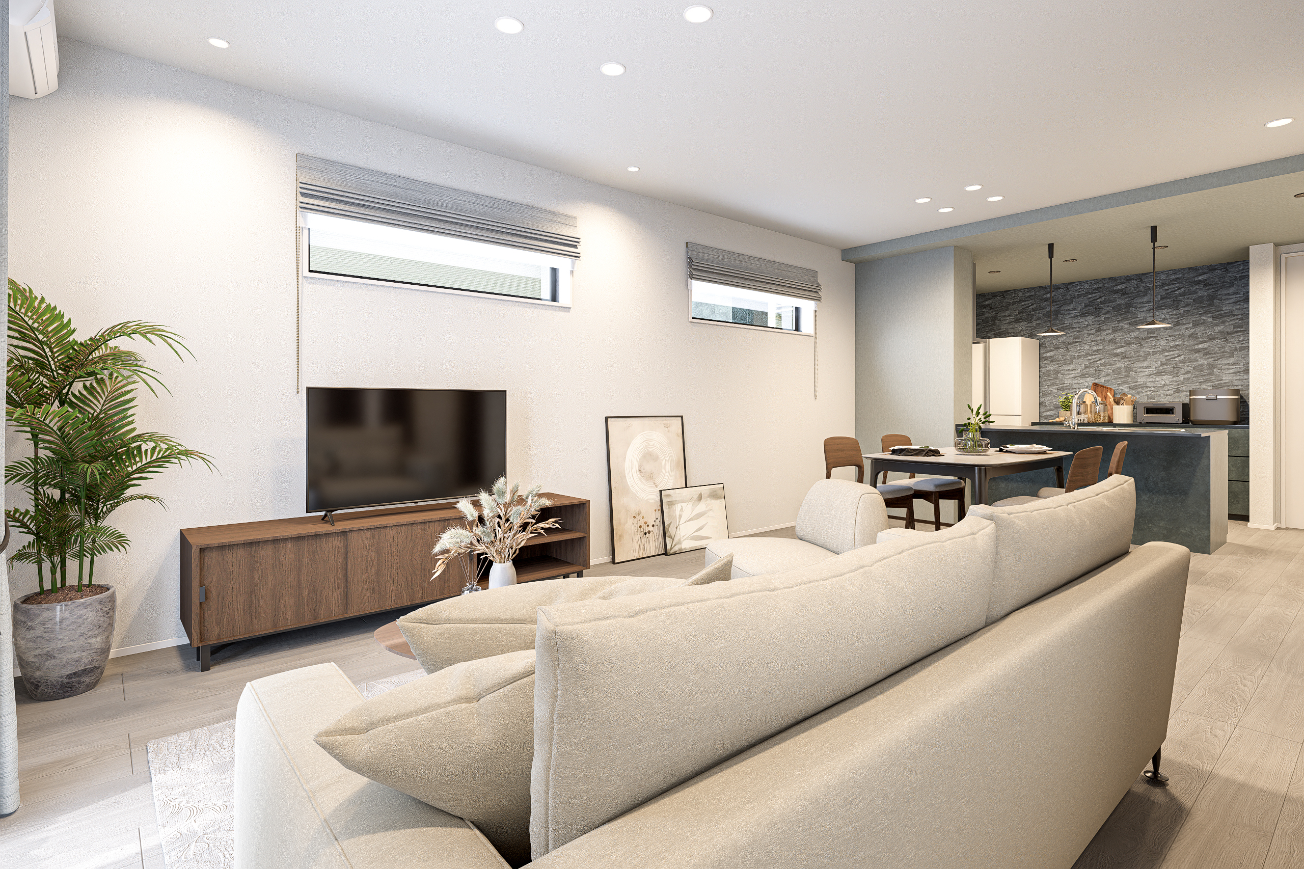 T-4／緻密な照明計画は、落ち着いた夜の表情を創り、日々の暮らしを豊かに彩ります。