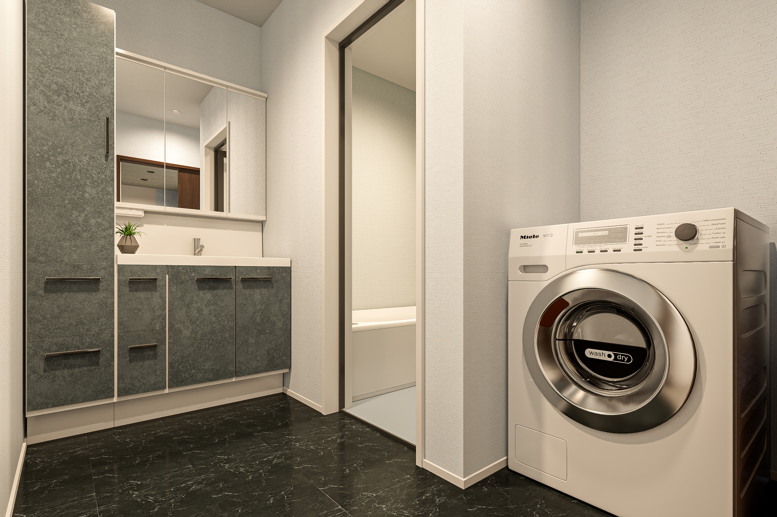 T-4／浴室には浴室乾燥機付き！天気や時間を気にせず干せる安心感。忙しい毎日に「いつでも洗濯できる」というゆとりが生まれます。