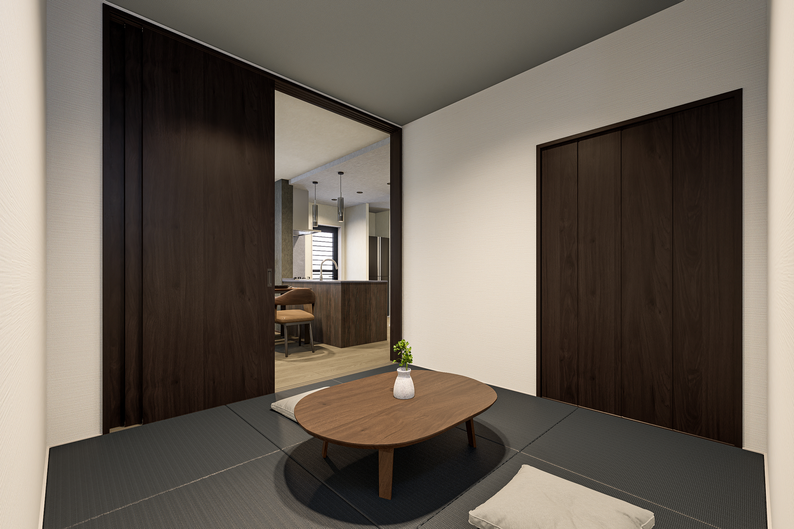 T-6／ゲストを招く際は上品な茶の間として、日常ではリビングの延長として、その時々のライフスタイルに寄り添います。