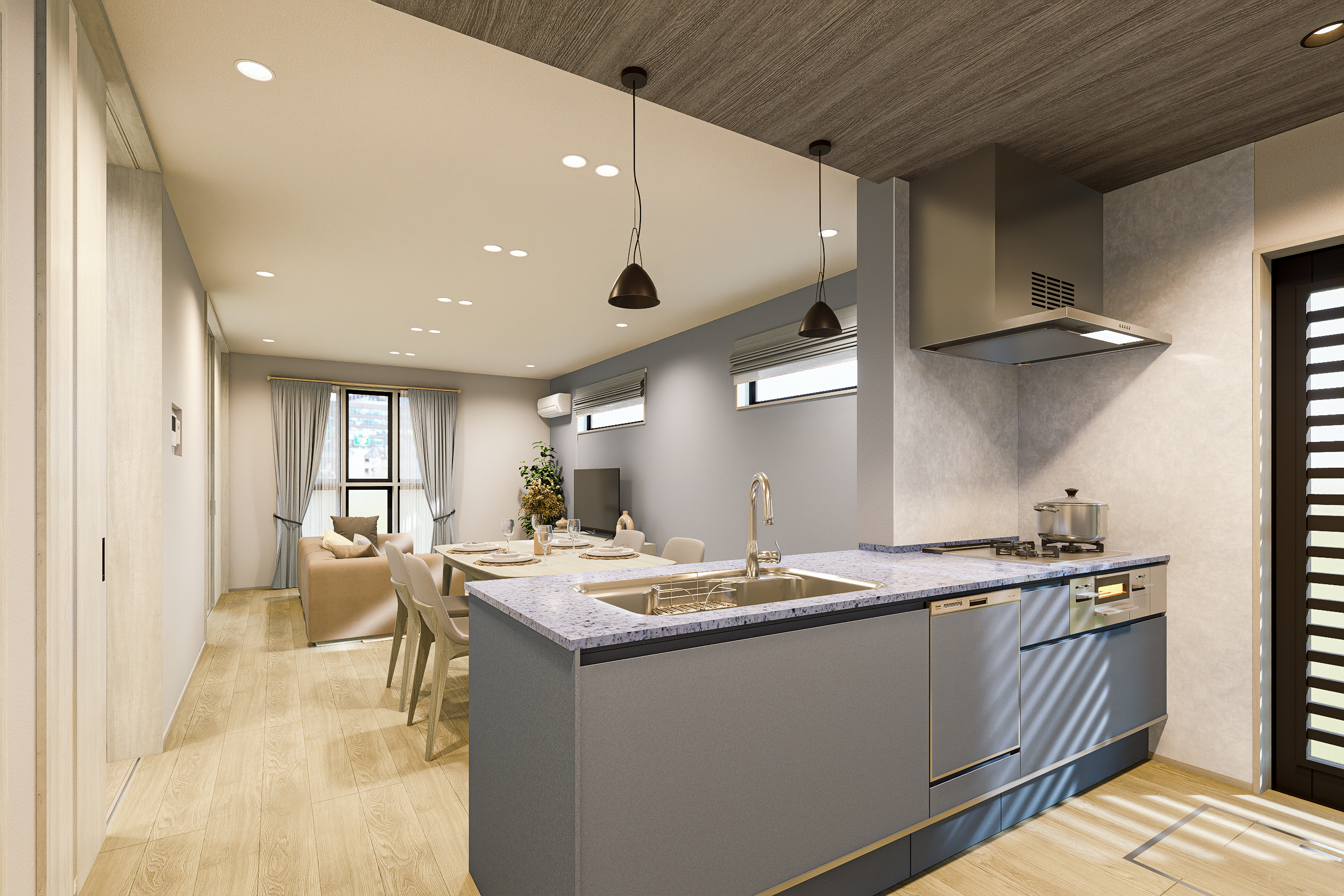 T-1／美しいデザインが毎日に彩りを添え、最新設備が心と時間にゆとりを生みます。使い勝手もよく、毎日の料理も楽しくなります。