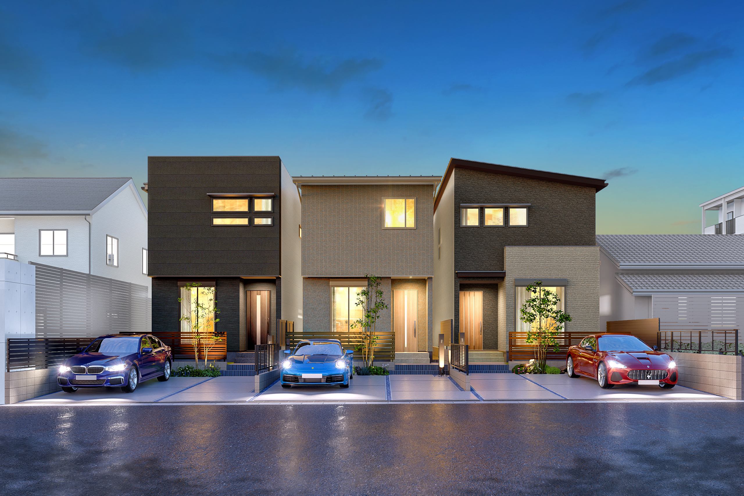 T-1、T-2、T-3/夜間外観完成イメージ