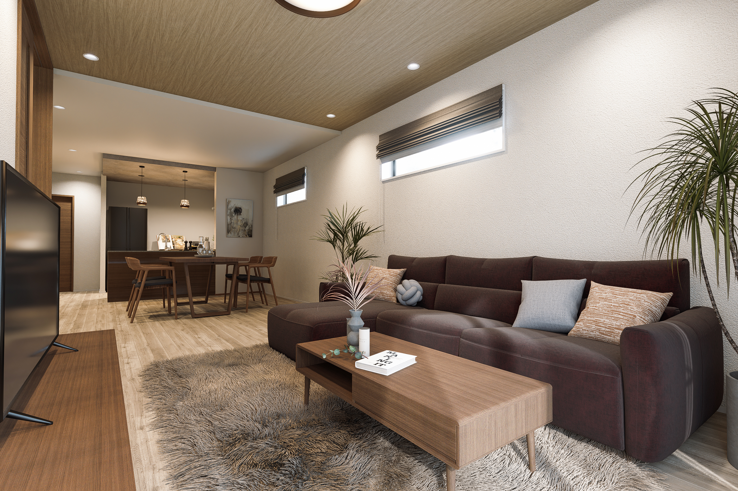 T-3/リビングスペースは2.5mの天井高を確保し、広さと高さの相乗効果がもたらす開放感を堪能できます。