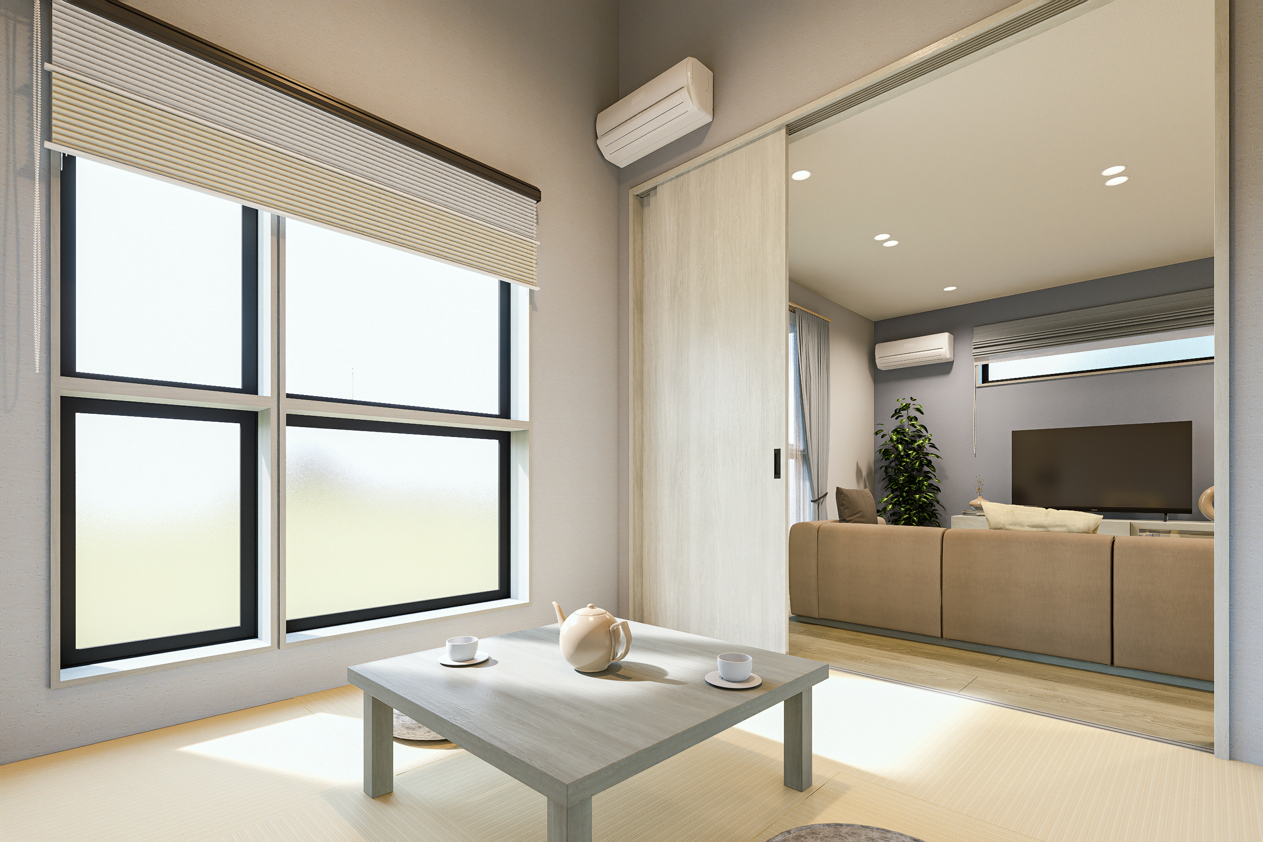 T-1／リビングの開放感はそのままに、暮らしの幅を広げる4.5帖の和心。子育て、仕事、休息。その時々のライフスタイルに寄り添います。