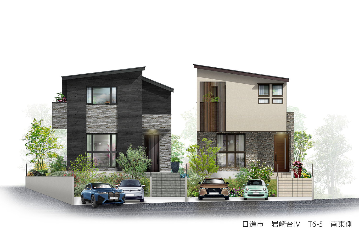 T-6、T-5／ゆとりの2台駐車スペースを確保。家族の車はもちろん、来客時も安心です。