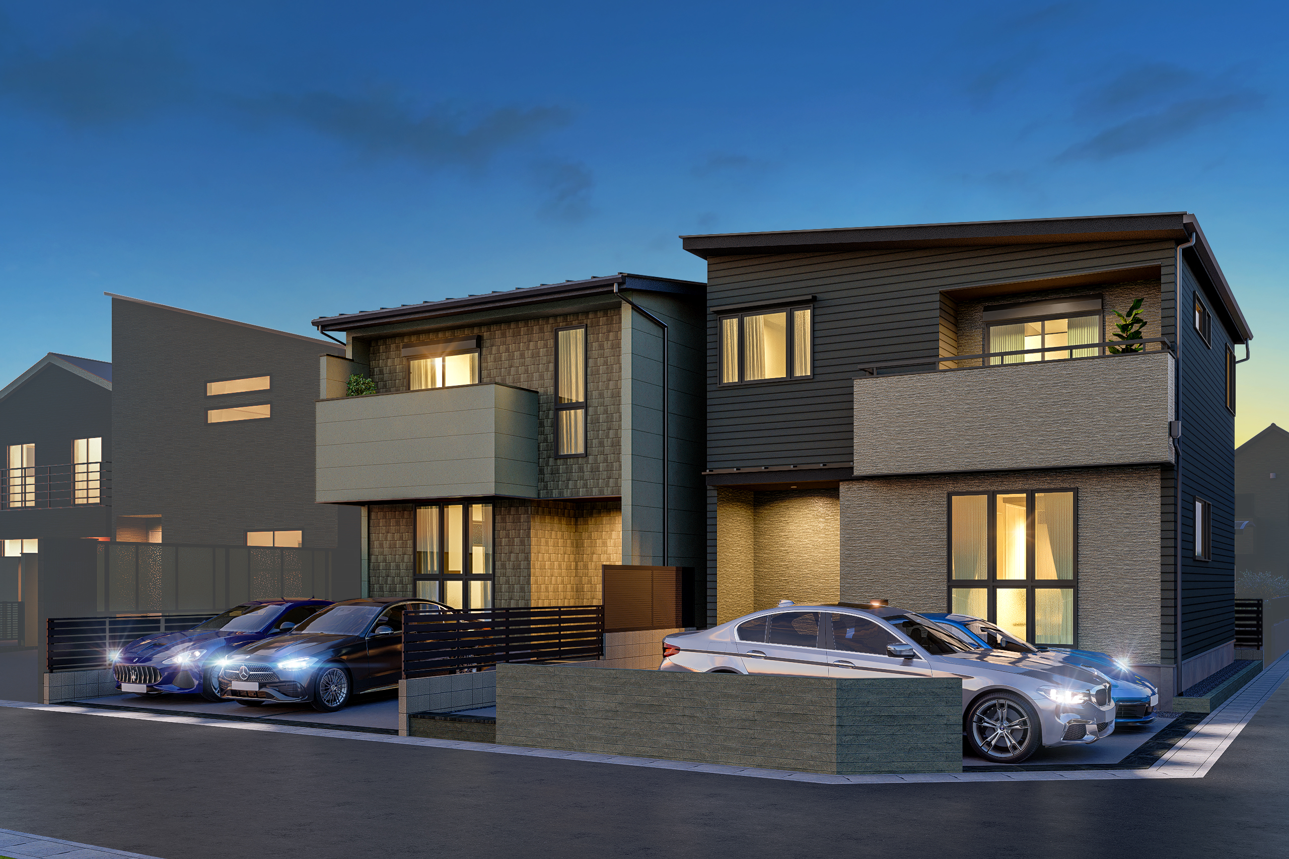 T-1、T-2／夜間外観完成イメージ