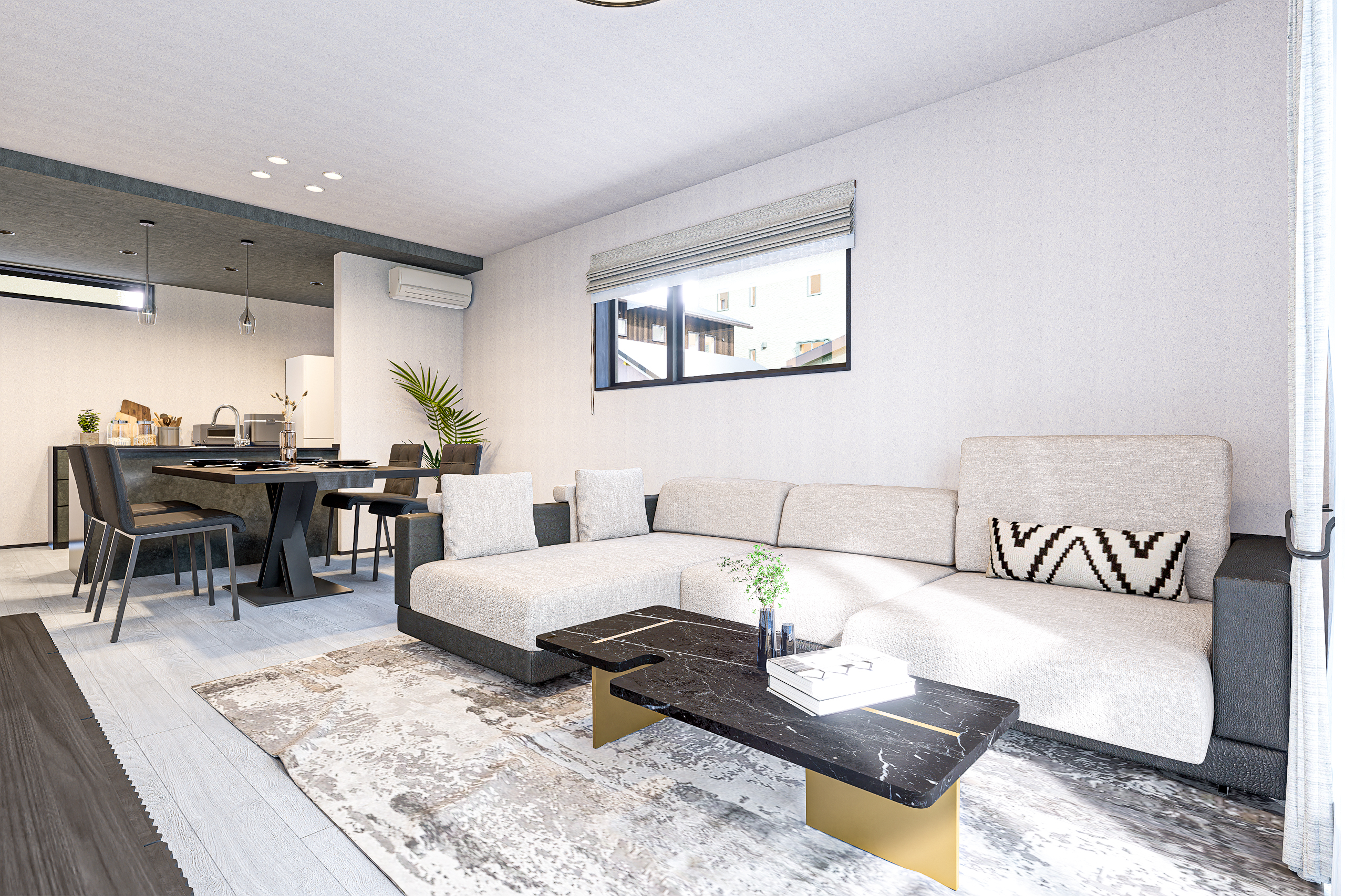 T-2／ガラスに比べて熱を通しやすいフレームの露出を少なくすることで熱ロスを低減。快適な室内環境が実現。