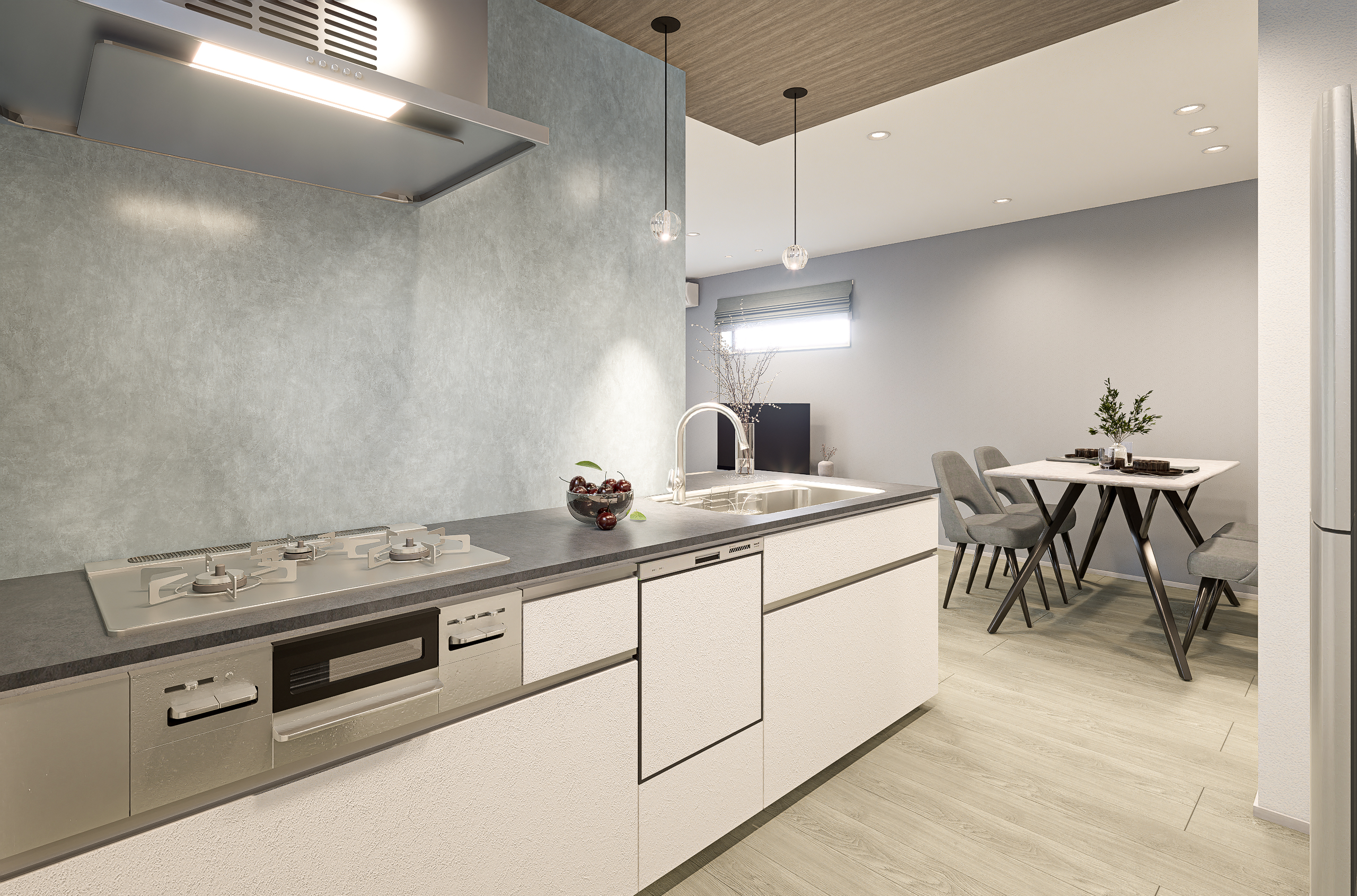 T-2／最新設備を標準搭載。デザイン性と機能性を兼ね備えたキッチンで、日々の調理が楽しく快適になります。