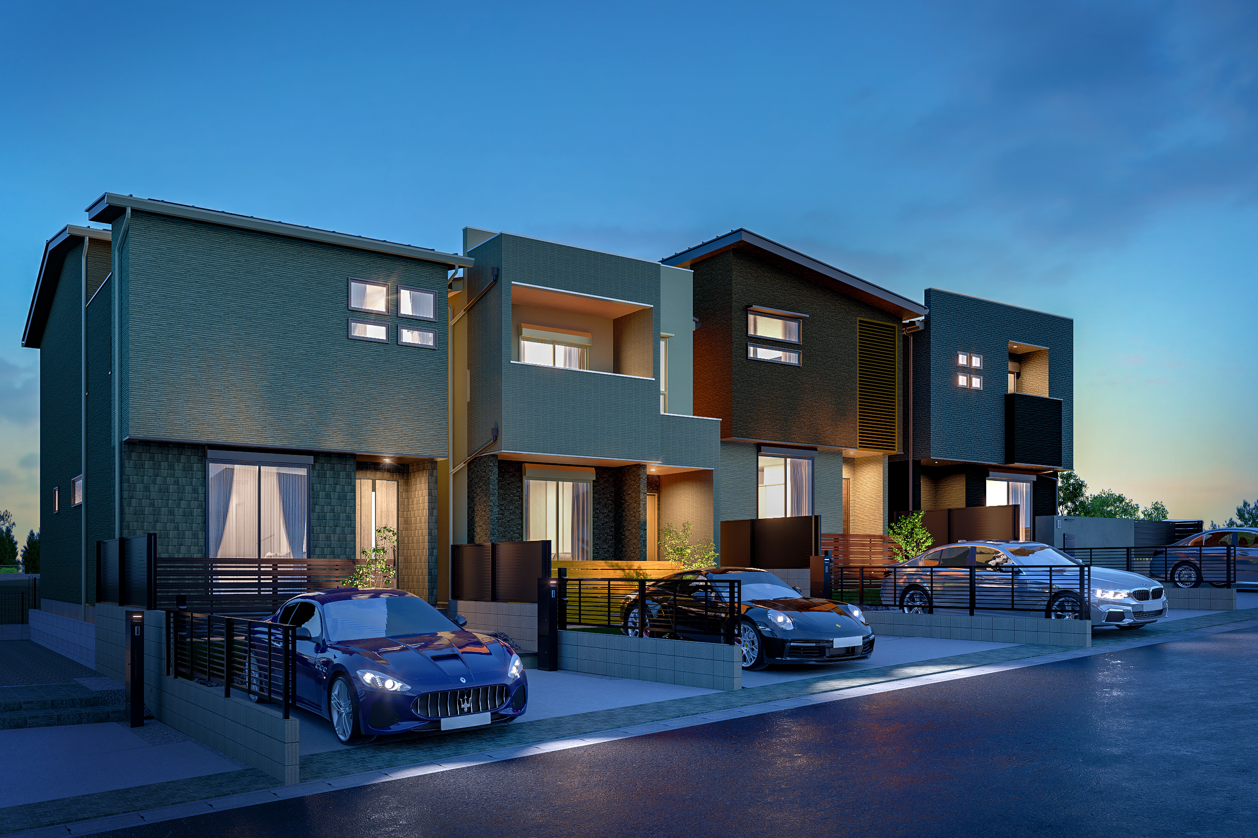 T-5、T-6、T-7/夜間外観完成予想図