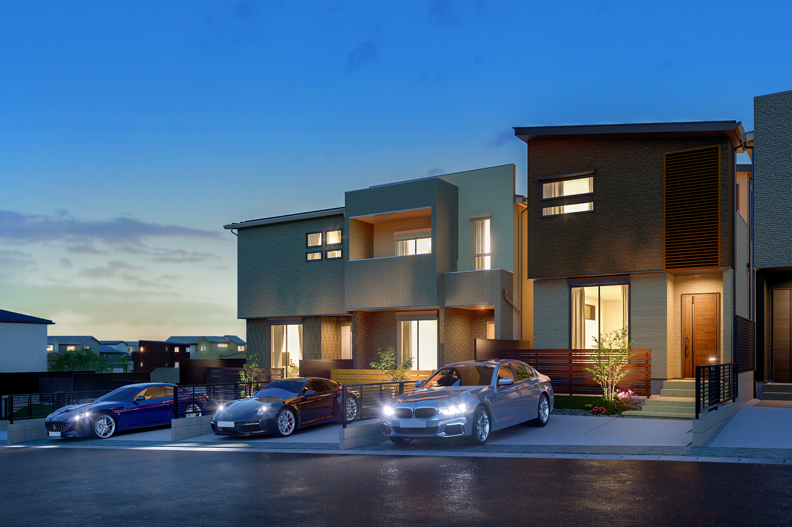 T-5、T-6、T-7/夜間外観完成予想図