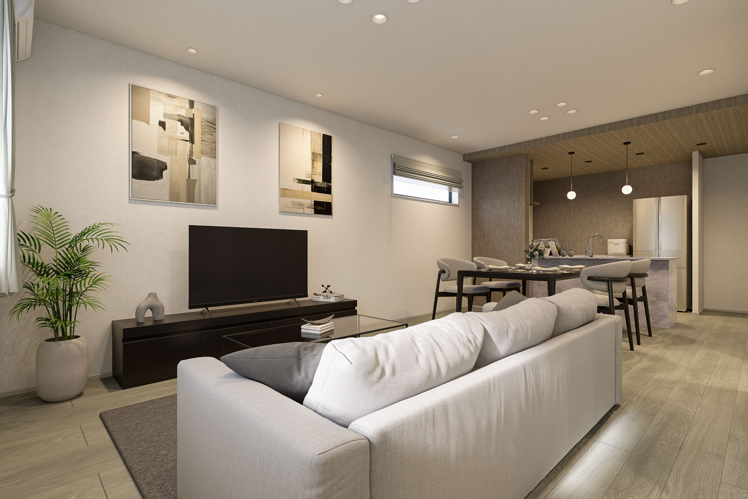 T-1/空間に奥行きをもたらすダウンライトは、十分な明るさがあり小口径だから空間がスッキリと見えます。