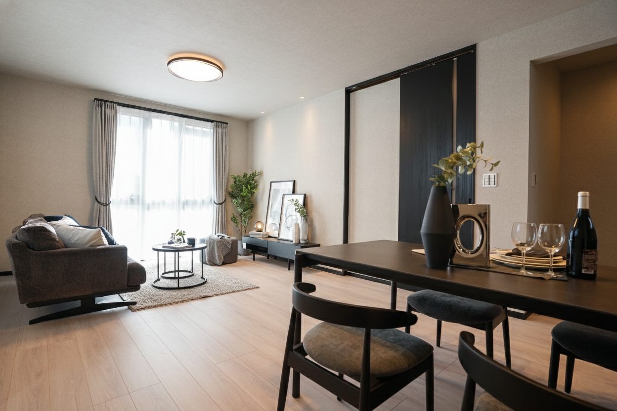 T-2/優しい光に包まれる広々空間。「おかえり」と「ただいま」が自然と交わる、あたたかい暮らしが叶います。