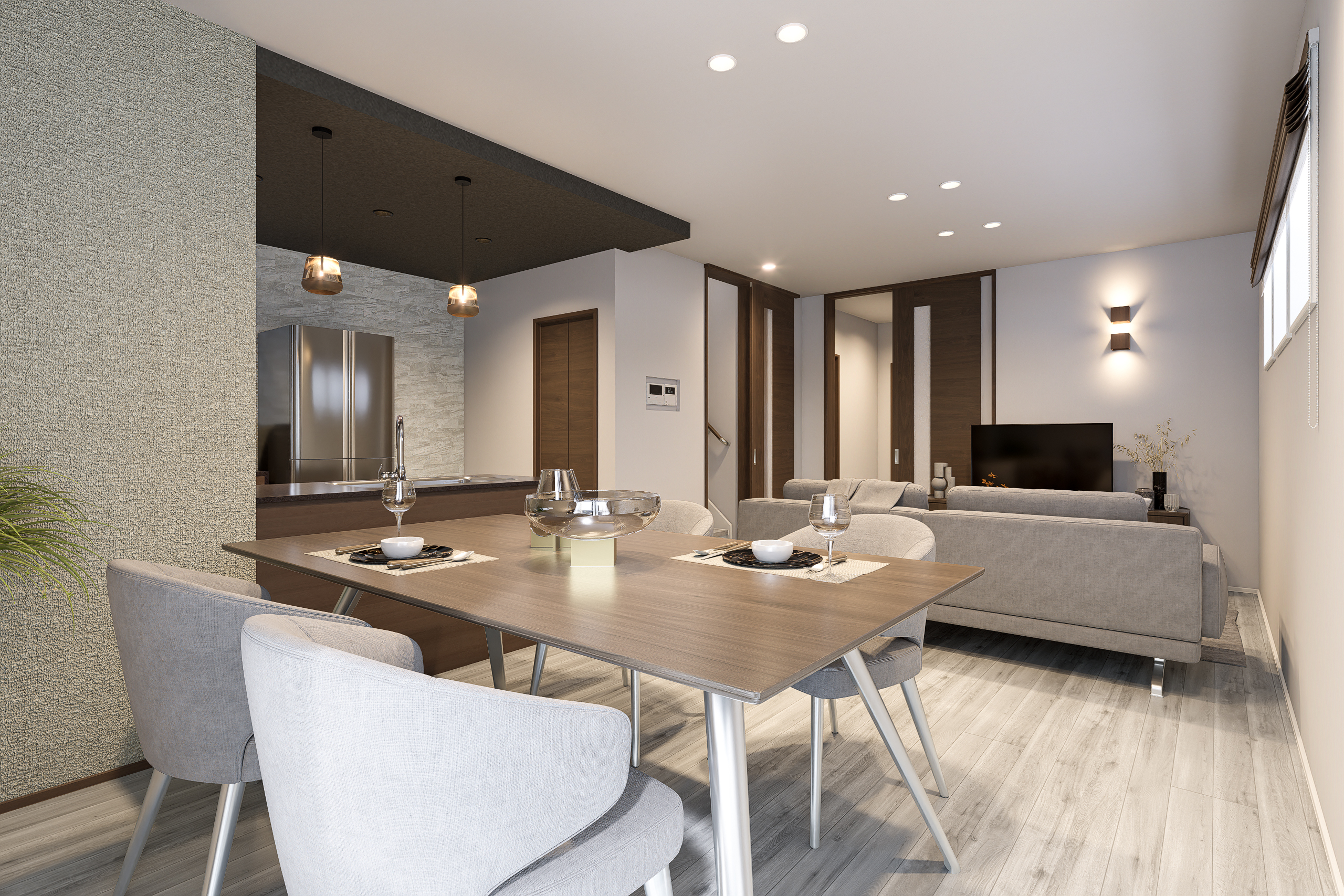 T-1／一面に設置された床暖房が、寒い季節も足元から温めてくれるので、どこにいても快適に過ごせます。