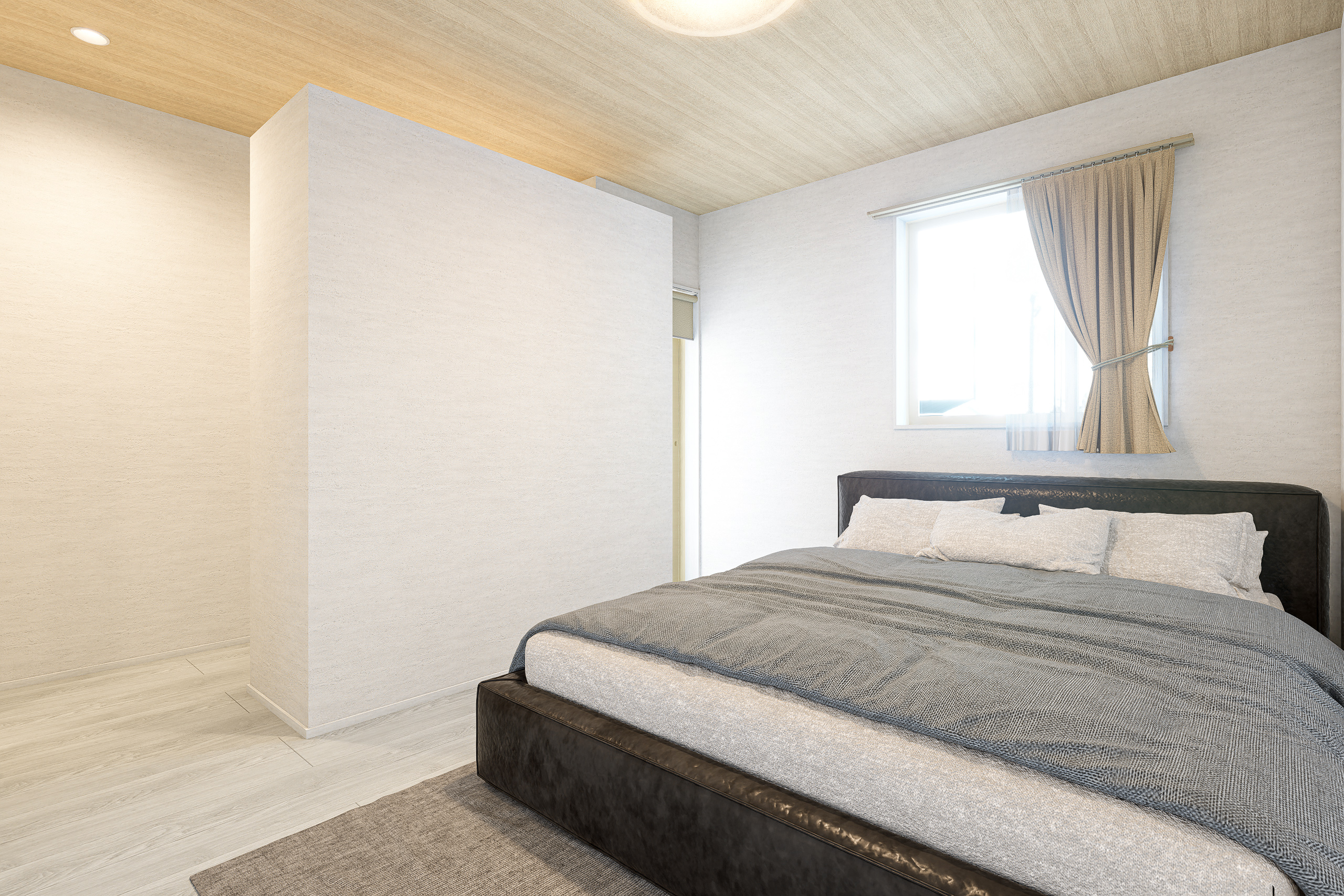 T-3/明るい陽差しに包まれる主寝室は、シャンペトルオークの優しい色合いでより一層快適さが増します。