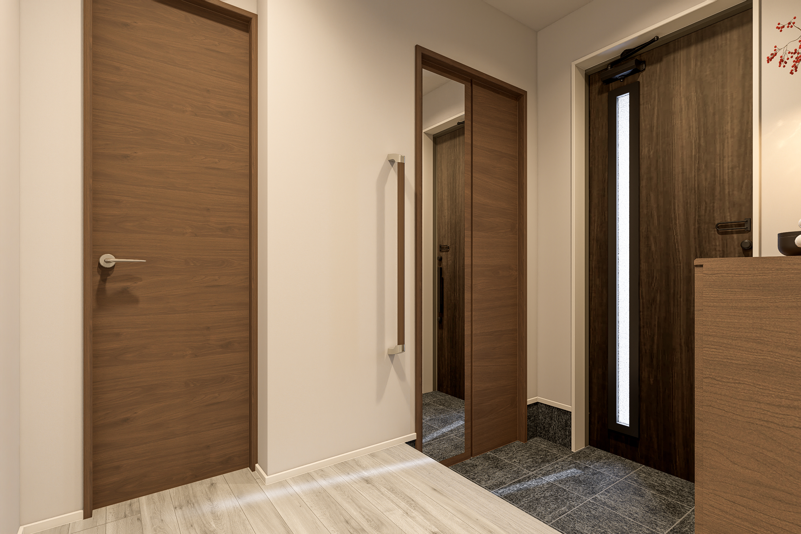 T-1／玄関には2.0帖のSICを設置。たっぷり収納できるのでキレイに整った玄関をキープできます。