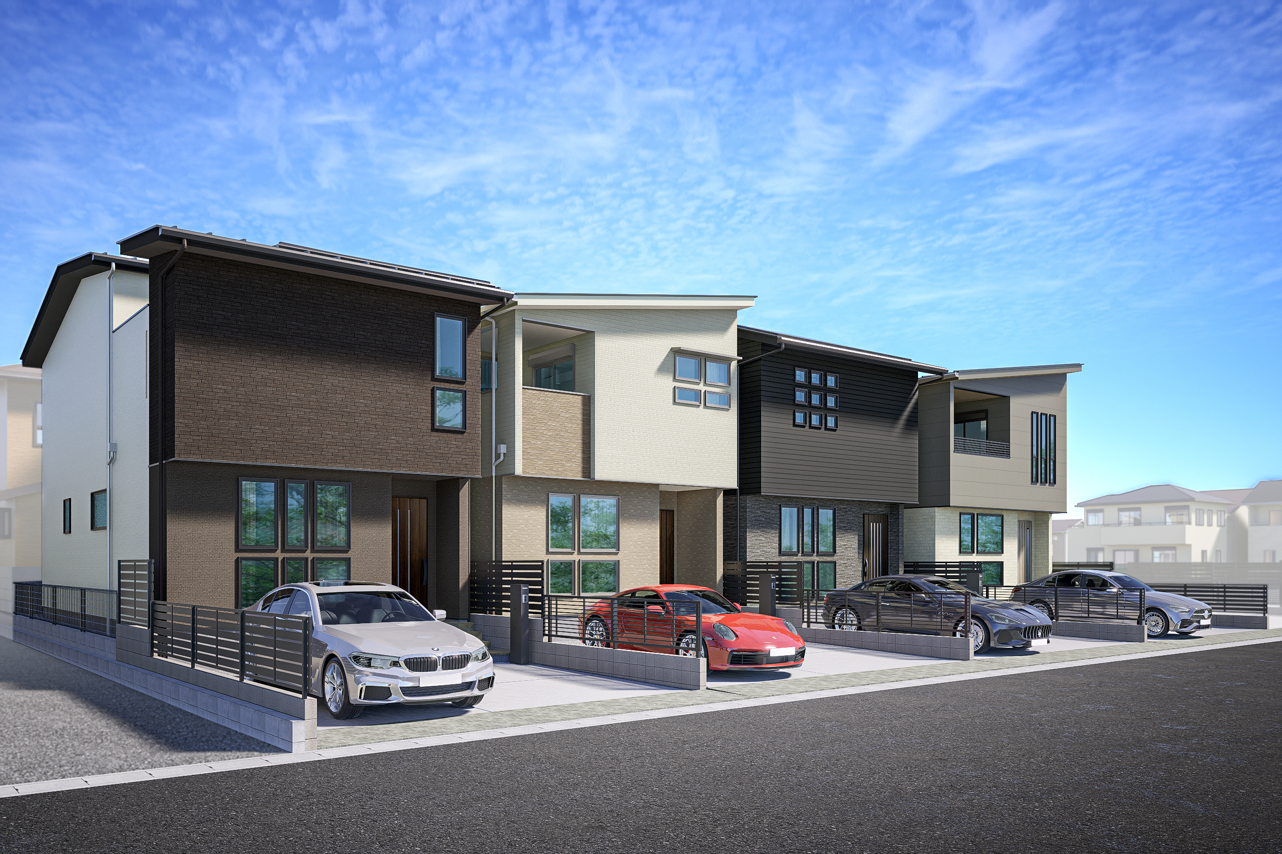 T-1、T-2（申し込み）、T-3、T-4／外観完成予想図