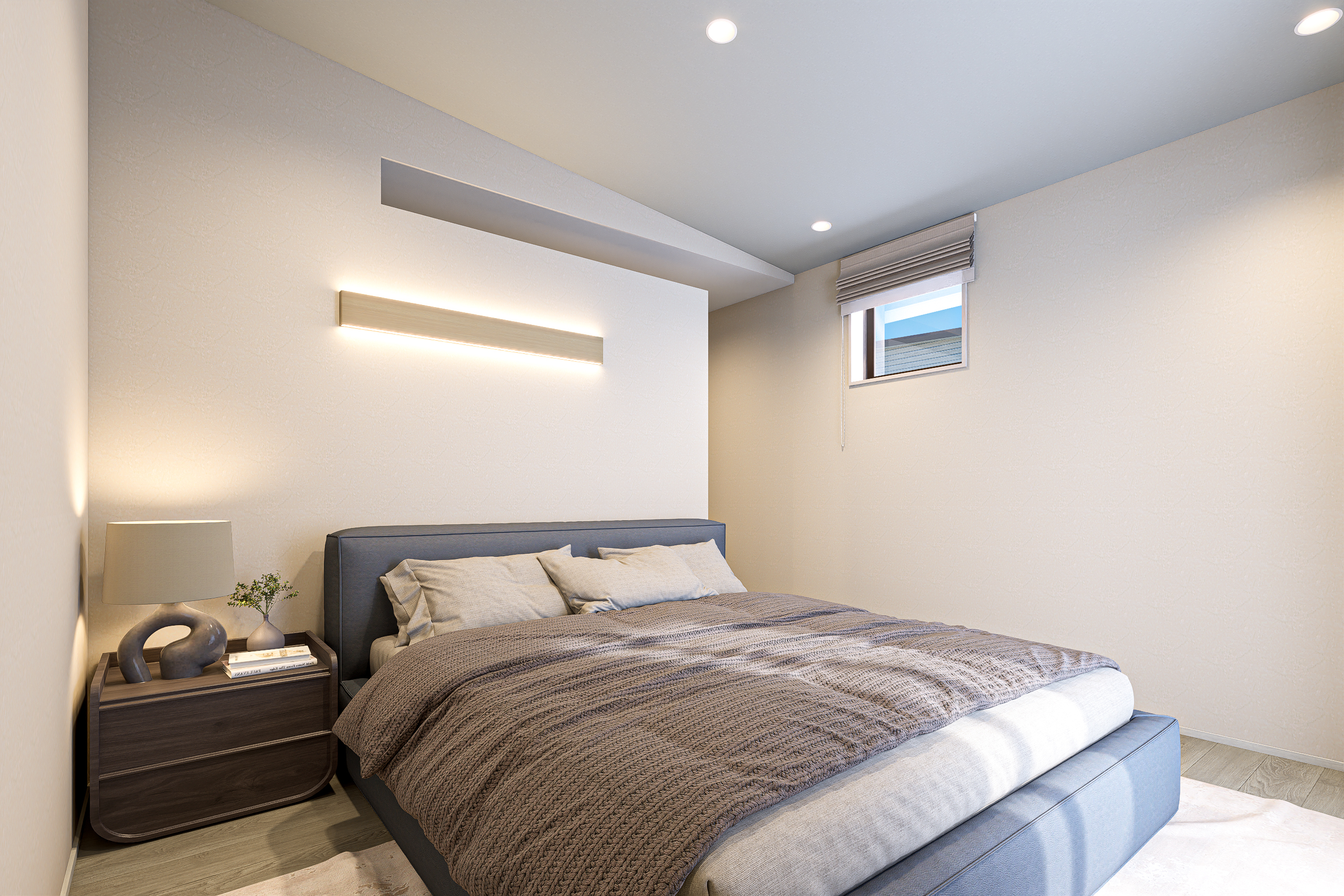 T-2/落ち着きのあるトーンに包まれながら、ゆっくりと深呼吸したくなる場所。眠りにつく瞬間も、目覚める朝も、心がそっと整います。