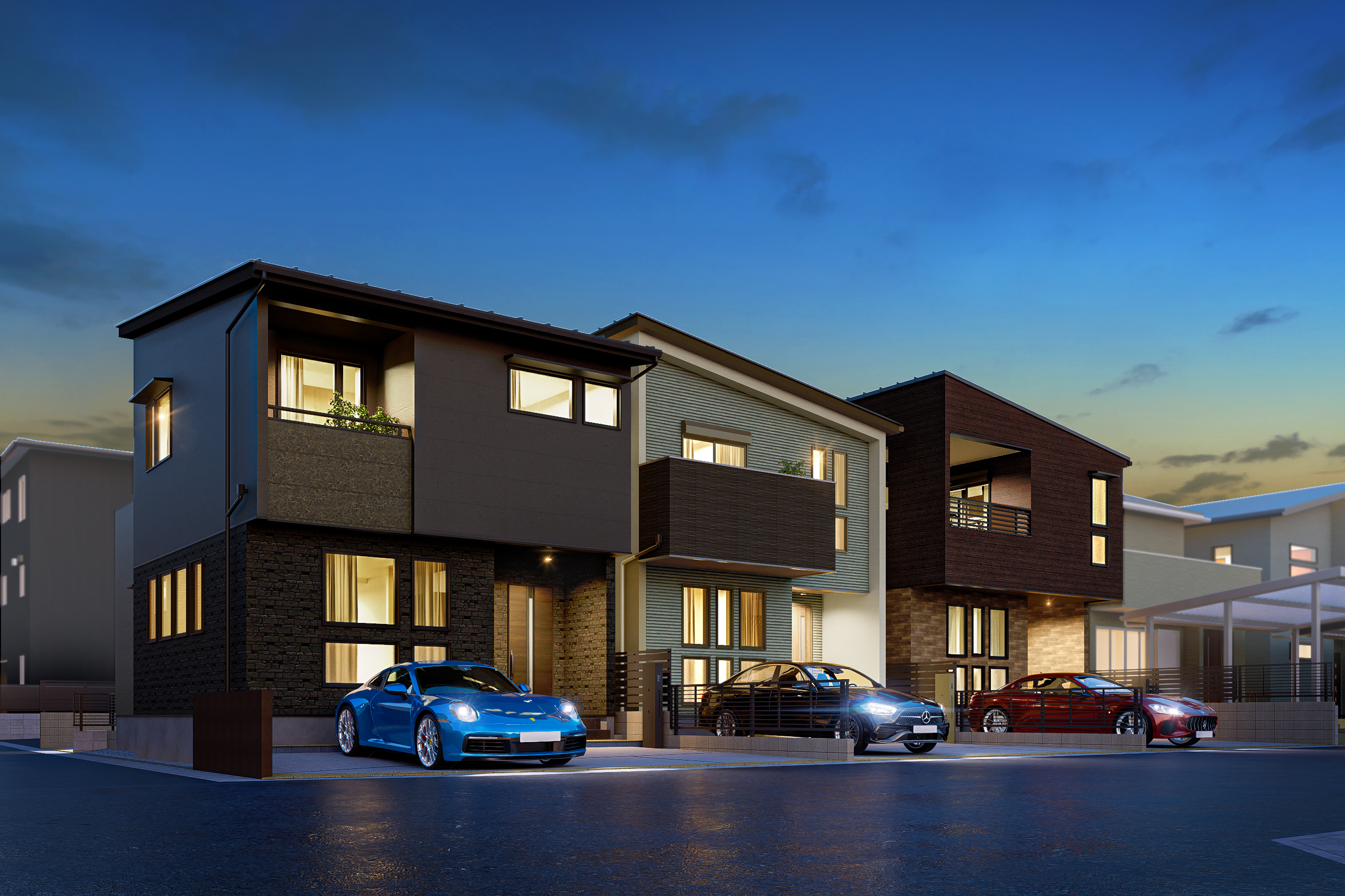 T-3、T-2、T-1／夜間外観