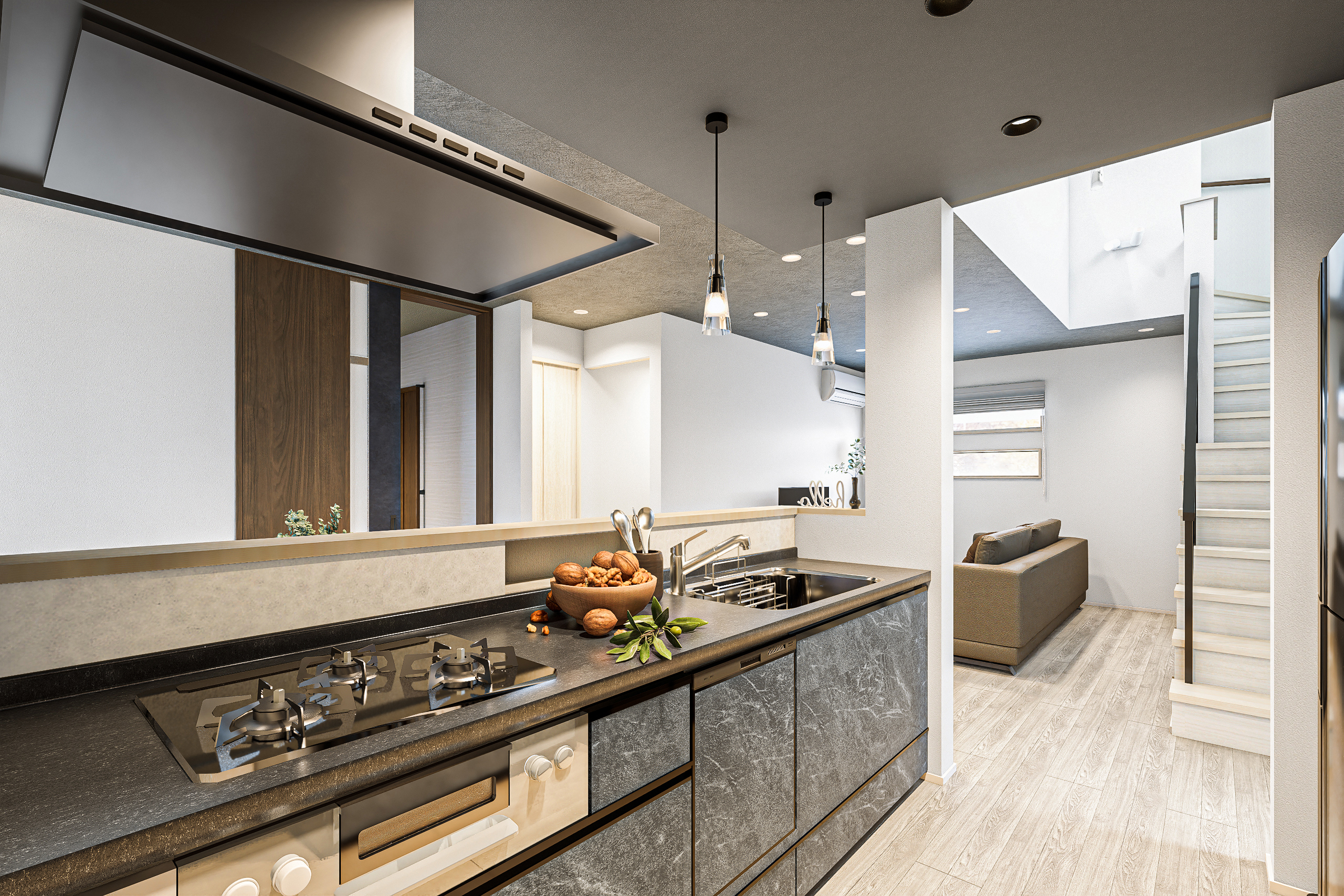 T-1/料理をする時間さえ、美しく整うキッチン。洗練されたデザインと機能性が、毎日の家事を上質なひとときへ変えてくれます。