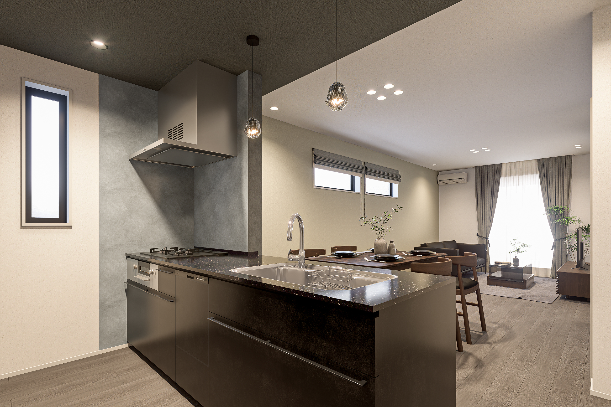 T-2／ジュエルブラックの光沢が美しいフィオレストーンは、熱や傷に強いのはもちろんお手入れも簡単。