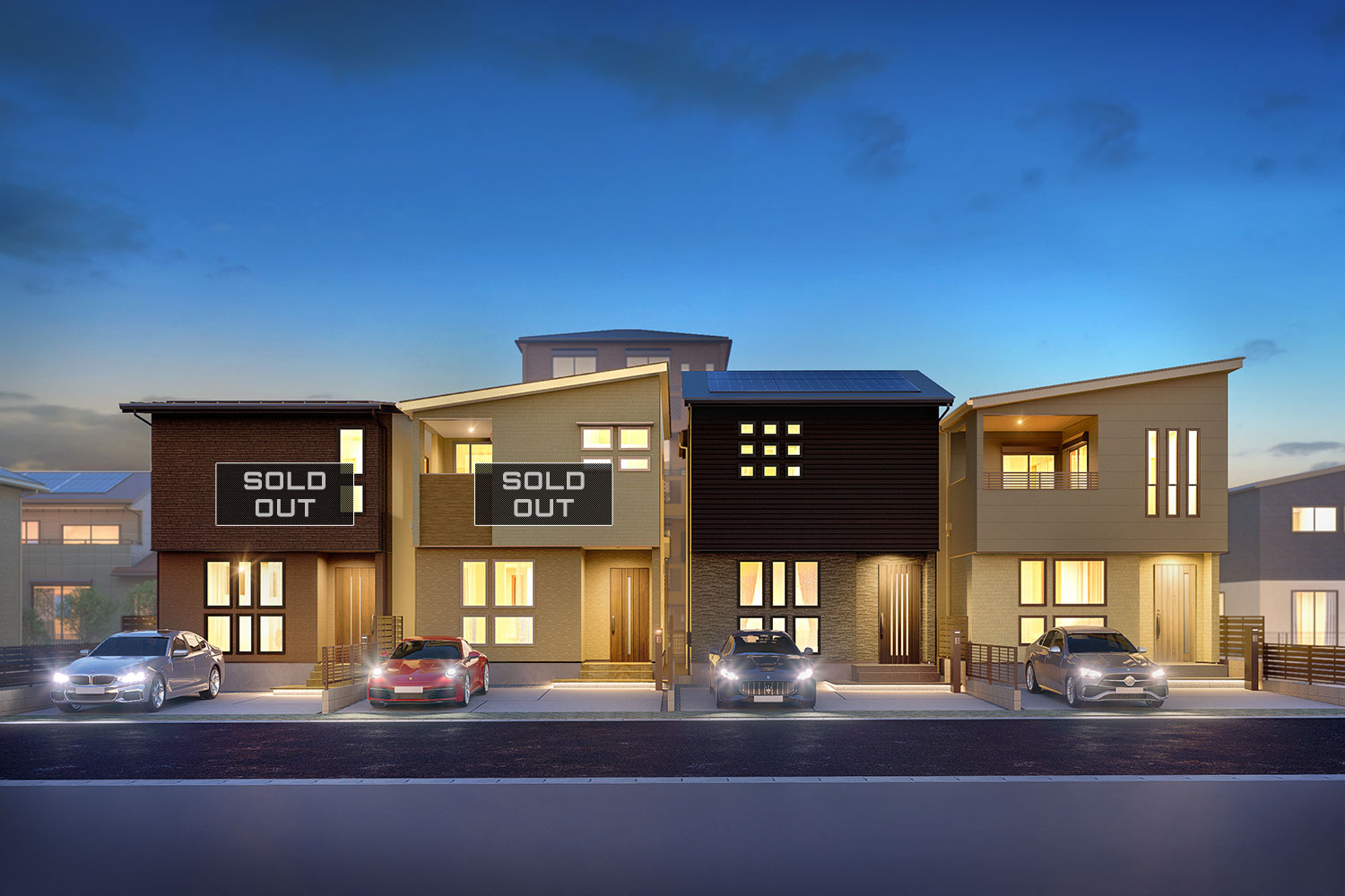 T-1（ご成約済み）、T-2（（ご成約済み）、T-3、T-4／「小幡」駅まで徒歩11分。教育・買い物施設も近い安心エリア。