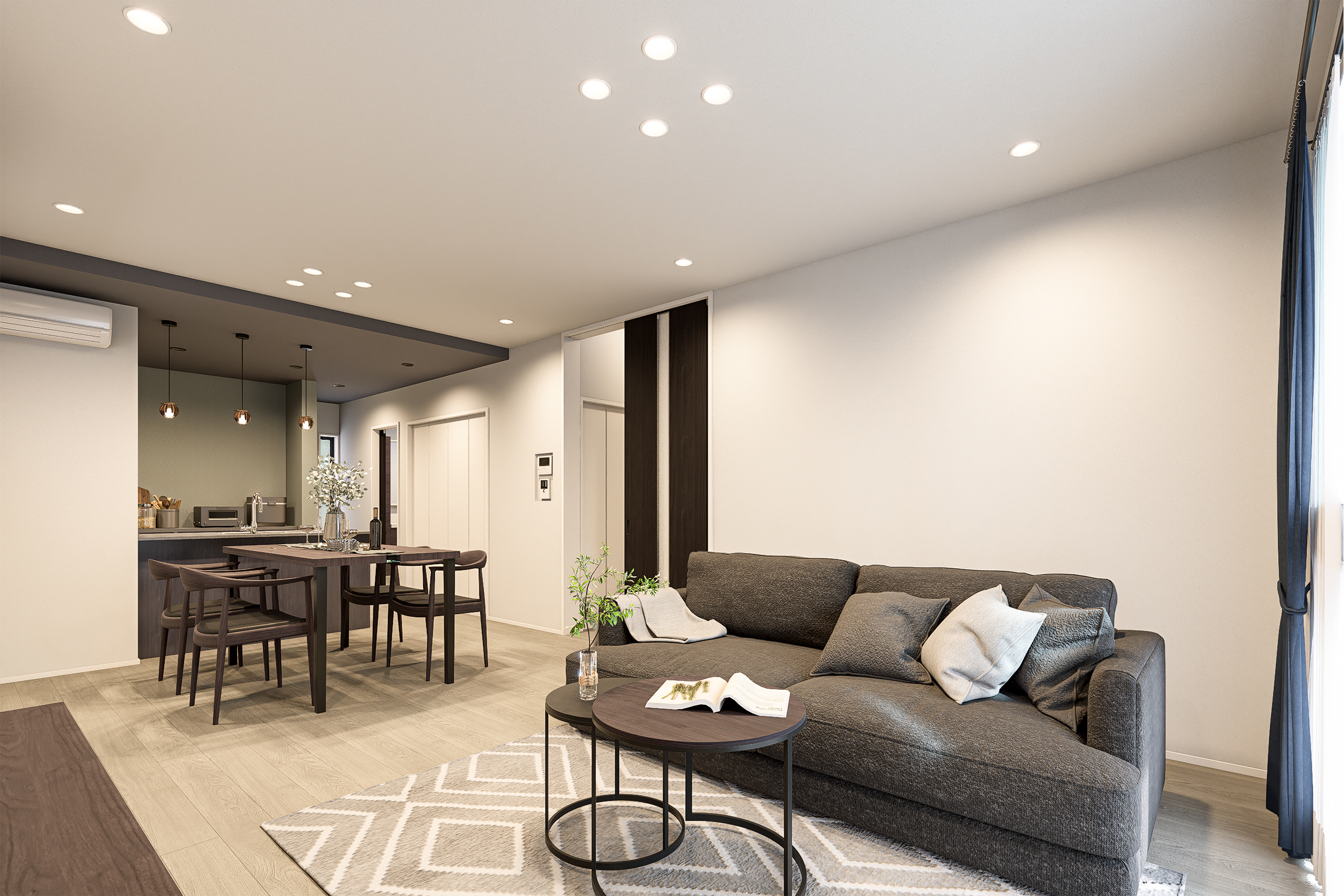 T-1／個性が光るレイアウトで、お気に入りの家具や小物などがお好きに楽しめる、自由度の高い空間です。