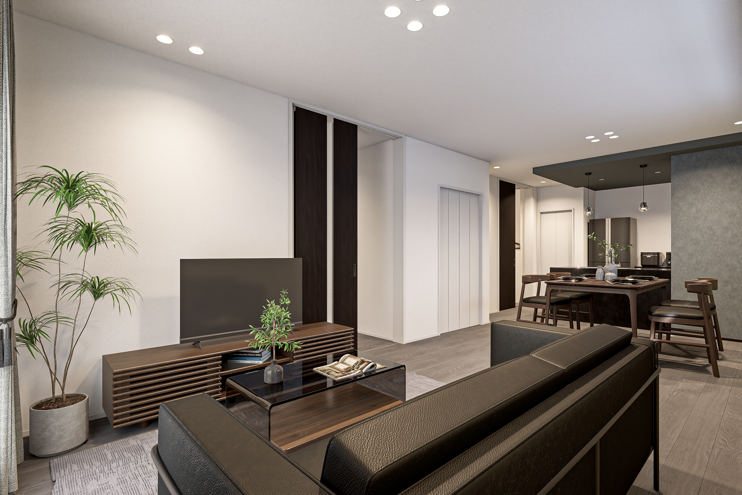 T-2／拡散型でマイルドな配光が部屋全体を照らし、過ごし方に相応しい豊かな空間が生まれます。