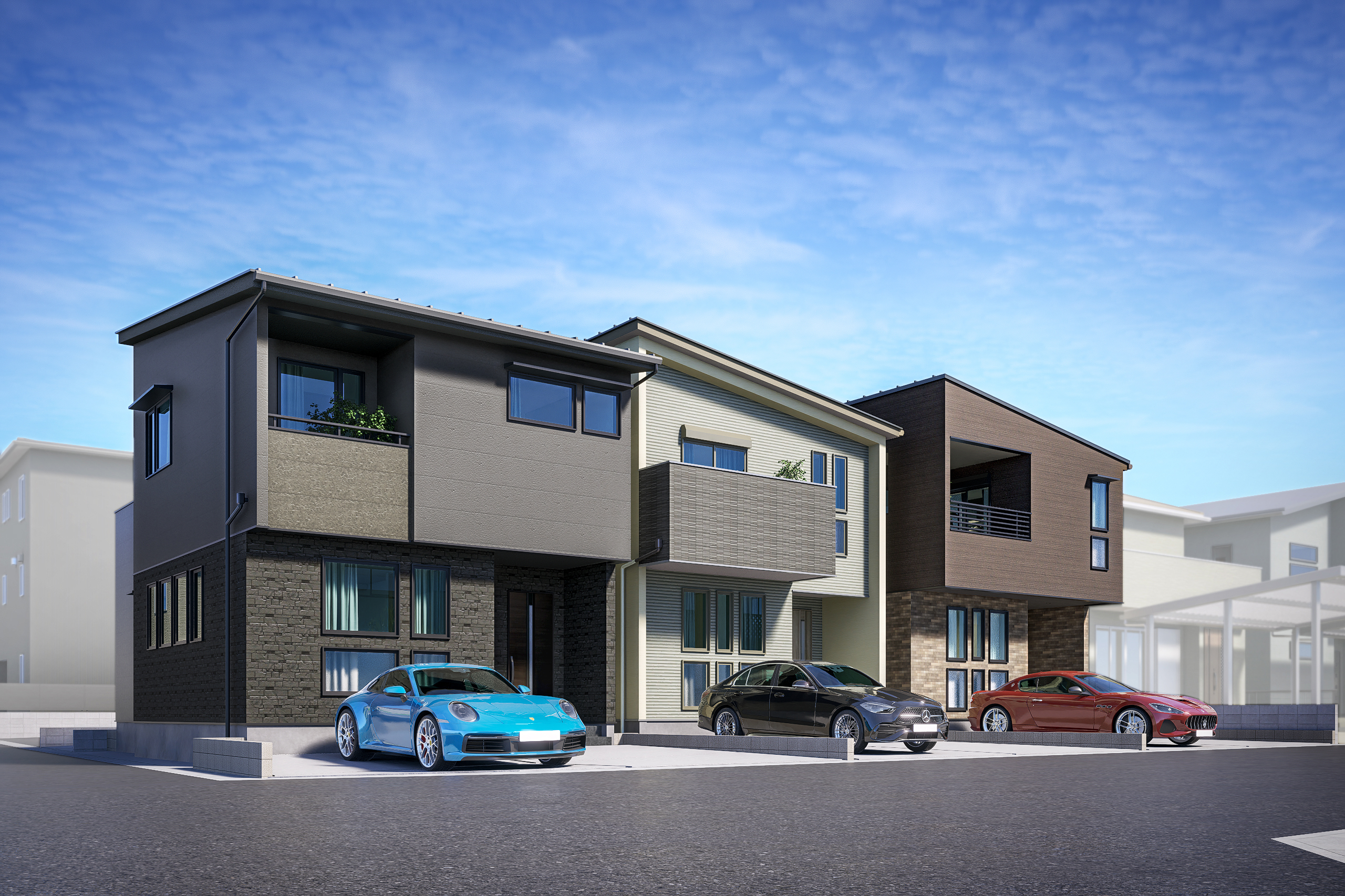 春日井市知多町の新築一戸建て｜南面8m道路の開放感。勝川IC2分と長期優良住宅の安心