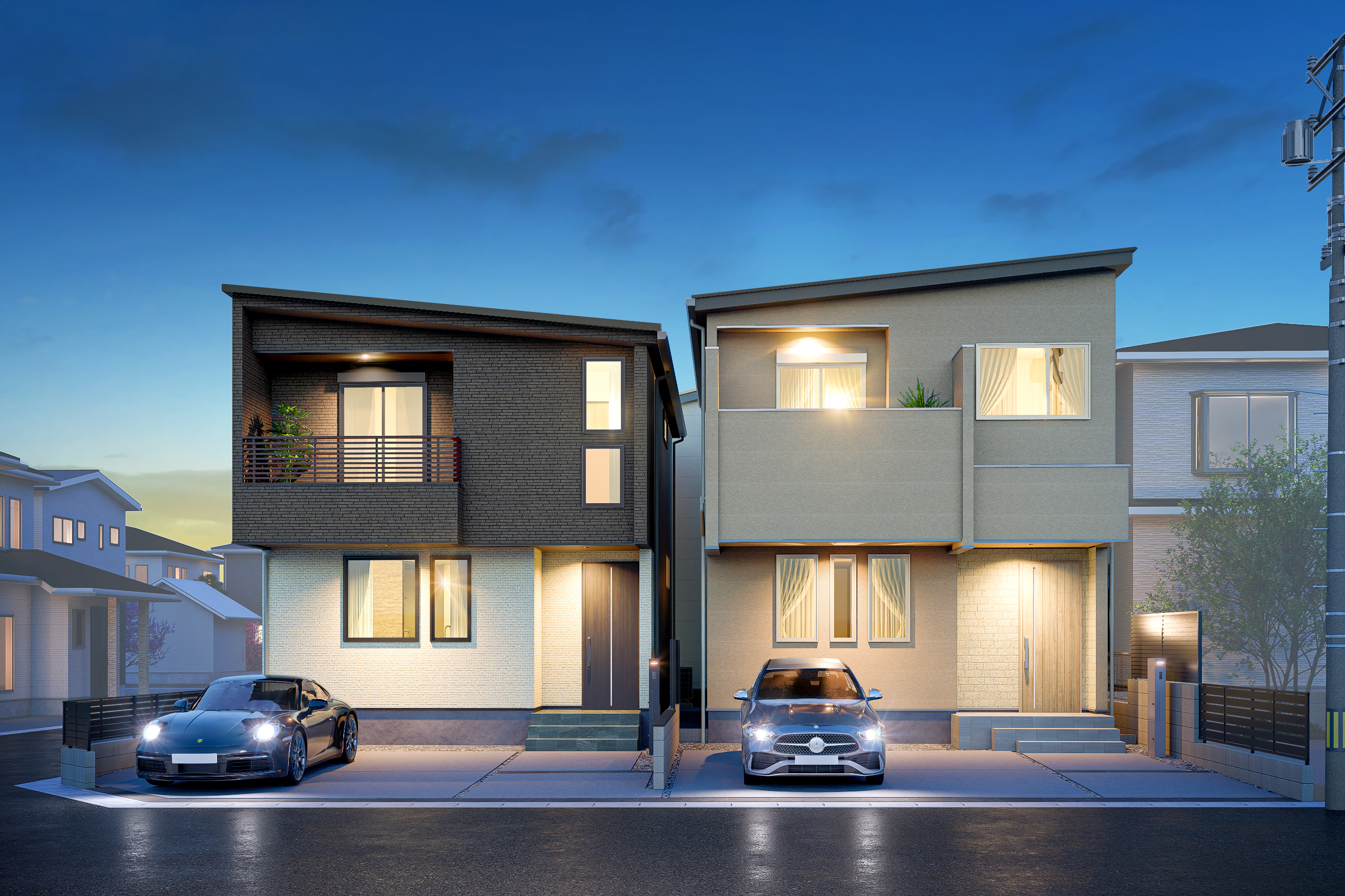 T-2、T-1/夜間外観完成イメージ