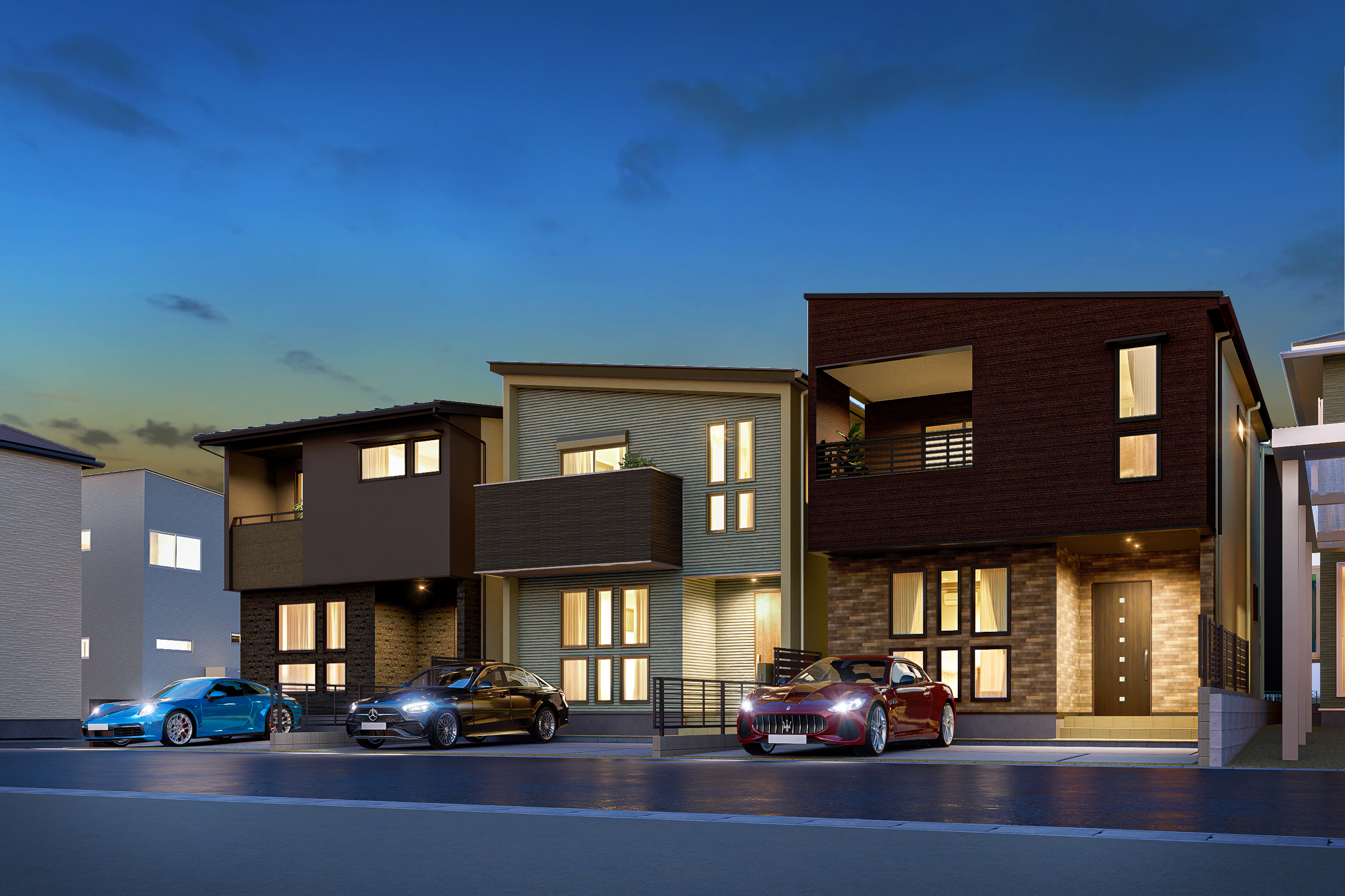 T-3、T-2、T-1／夜間外観