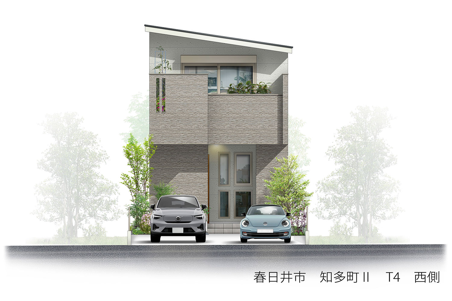 T-4／太陽光発電＆ZEH仕様の省エネな住まい仕様に安心の制震ダンパー搭載。美しく街並みに溶け込みます。