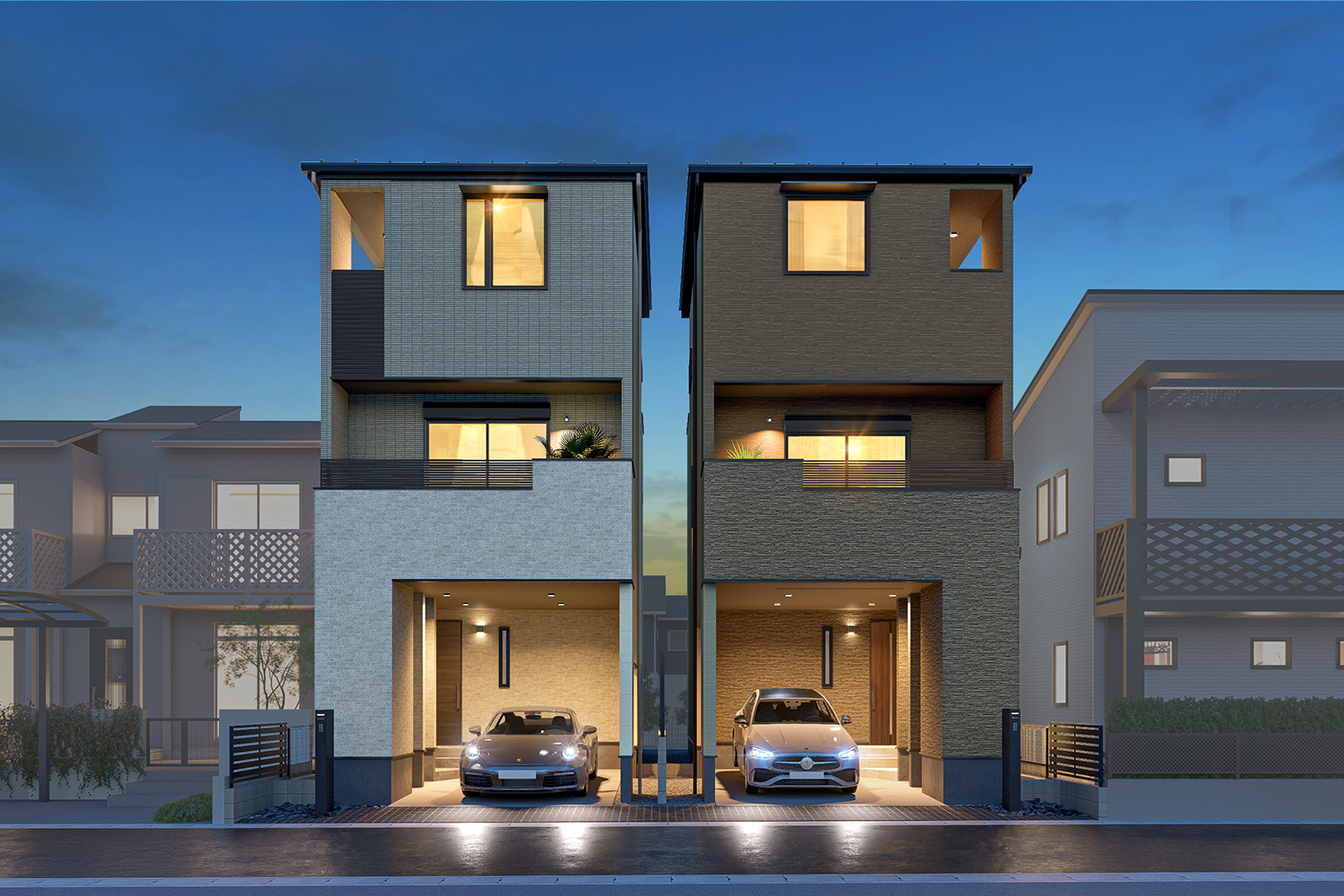 T-1、T-2/ビルトインガレージは、アウトドア用品などの収納にも活用できる便利な空間。