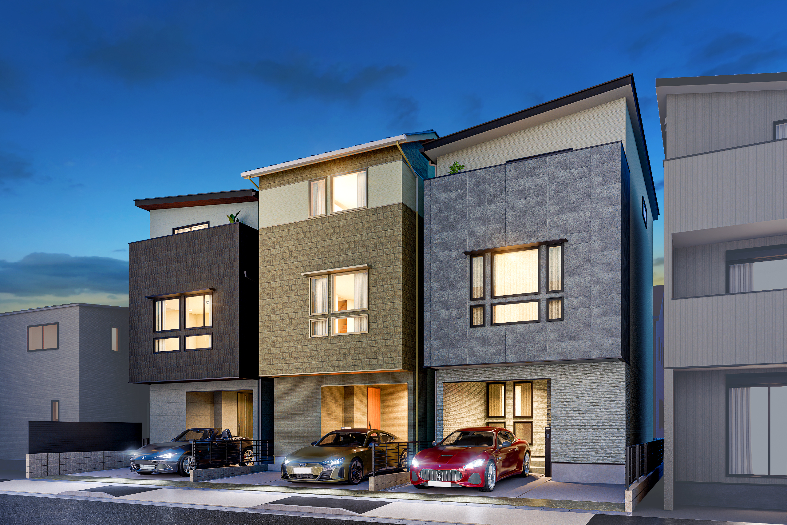 T-1、T-2、T-3/夜間外観