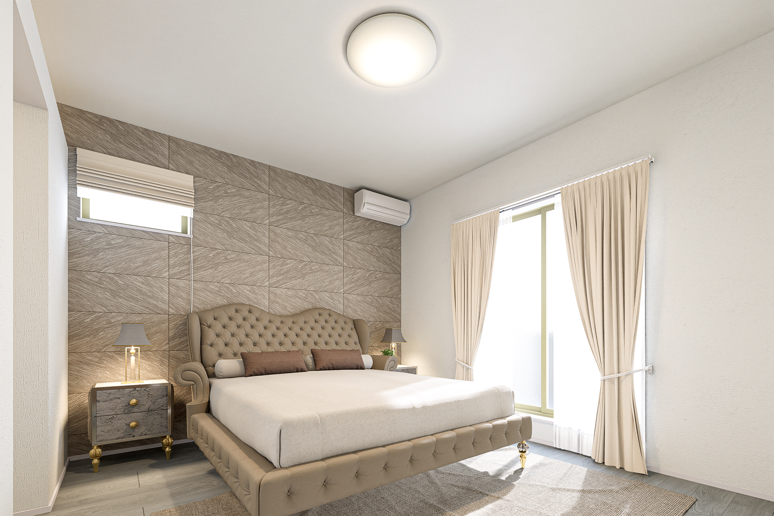 T-5／主寝室はベッドを置いてもゆとりある広さがあり、贅沢なリラックスタイムが過ごせる理想の寝室です。