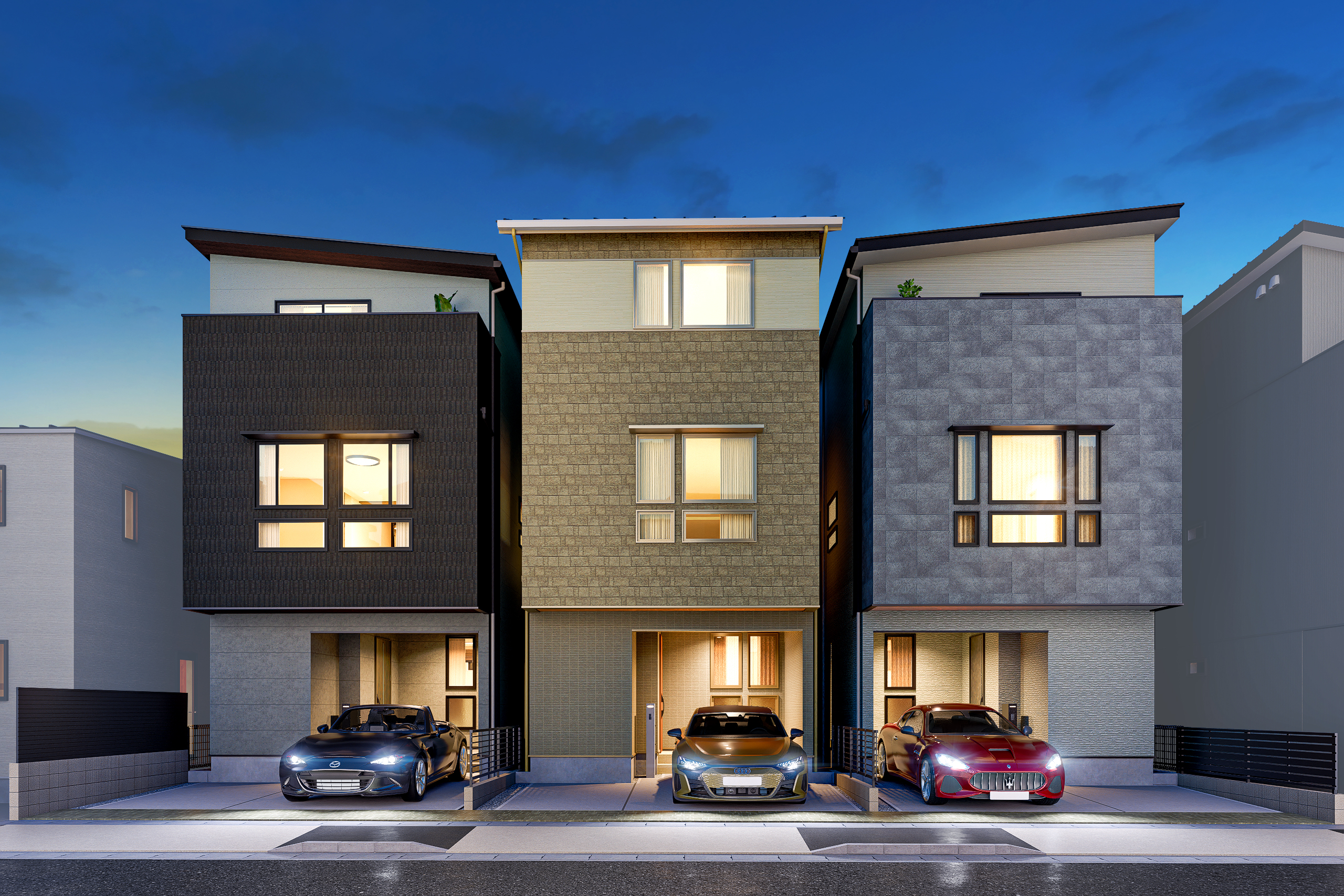 T-1、T-2、T-3/夜間外観