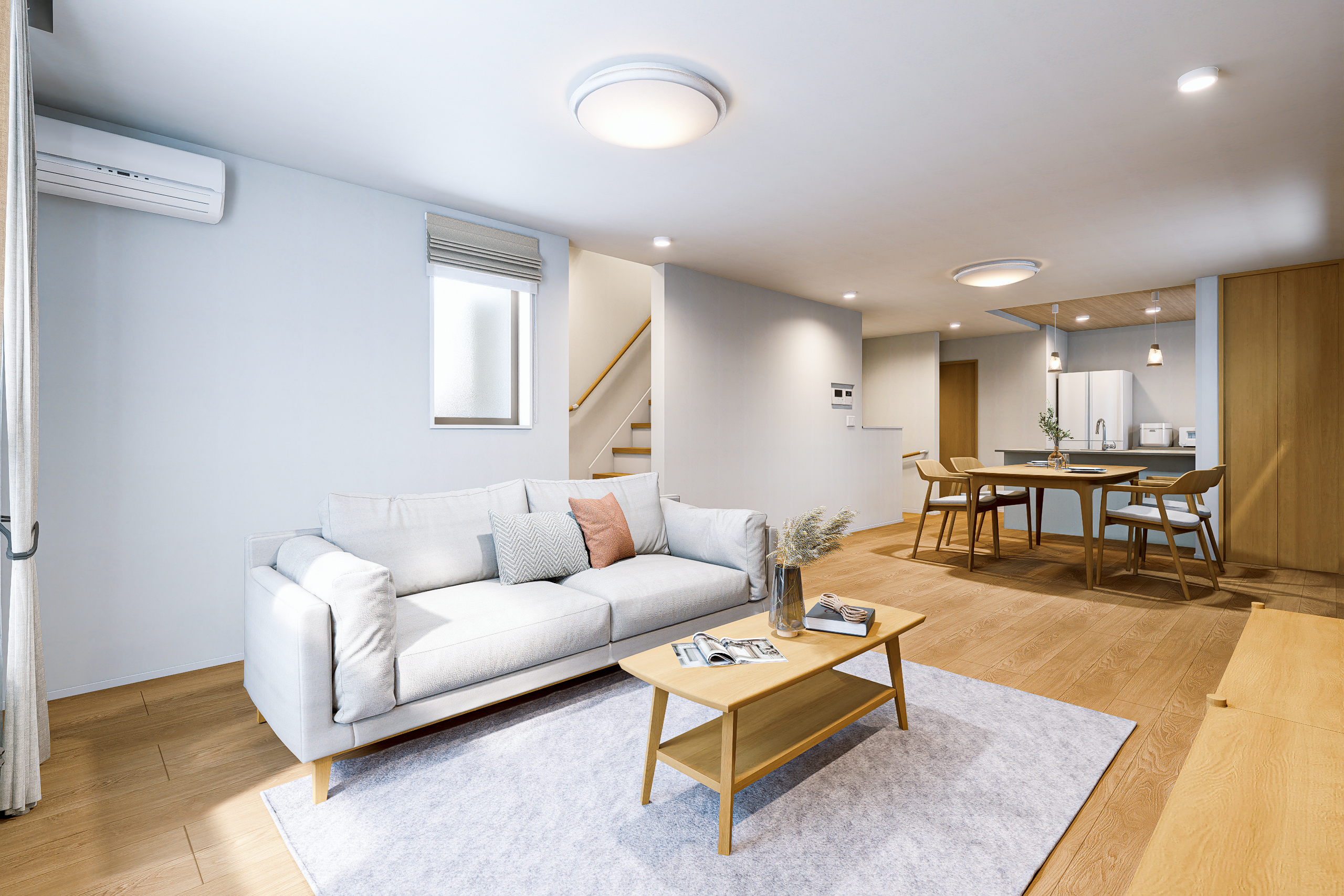 T-2/22.4帖の2階LDKは、これからの季節も安心の床暖房付き!足元からあったかな空間でのびのびと過ごせます。