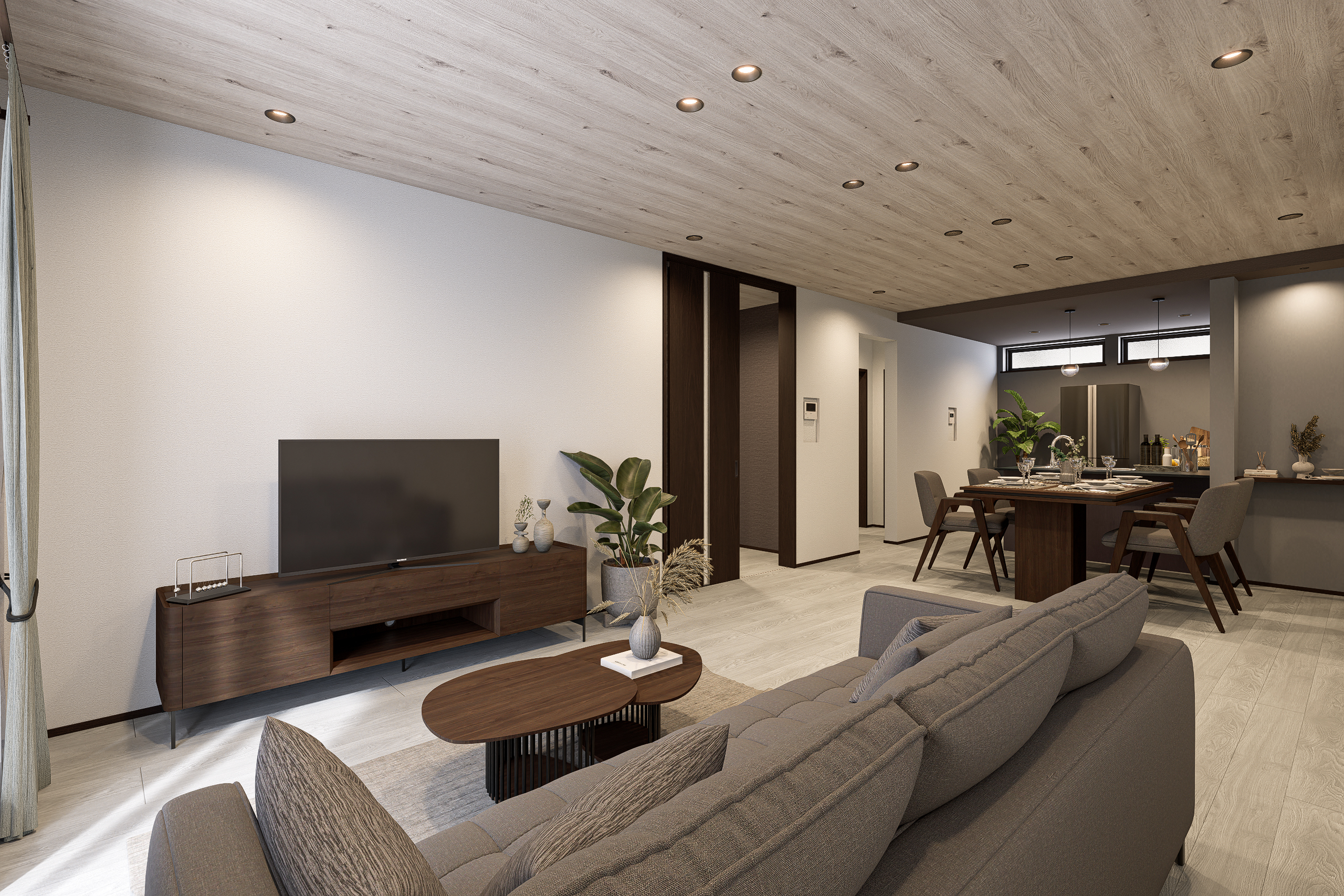 T-2/「広さ」という贅沢を日常に彩る、こだわりの照明が立体感のある美しい空間を創り上げます。