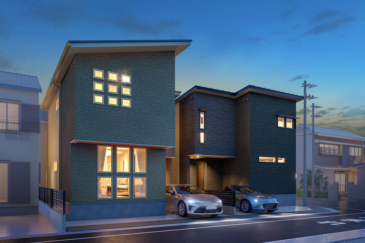 T-2、T-1/夜間外観