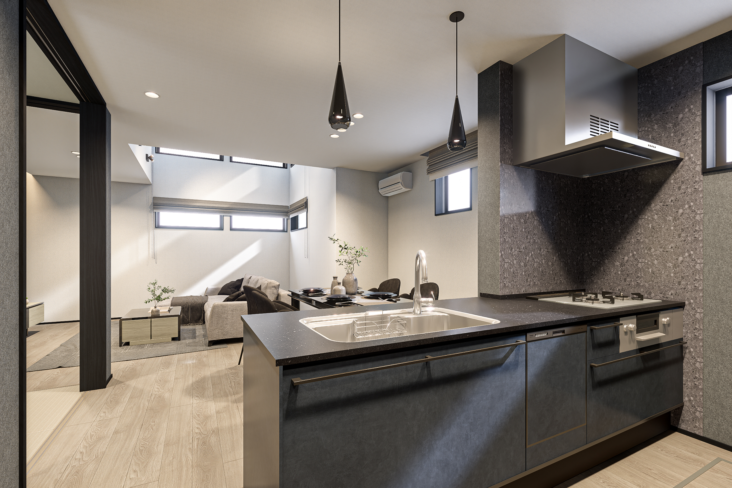 T-1/美しいデザインが毎日に彩りを添え、最新設備が心と時間にゆとりを生みます。使い勝手もよく、毎日の料理も楽しくなります。