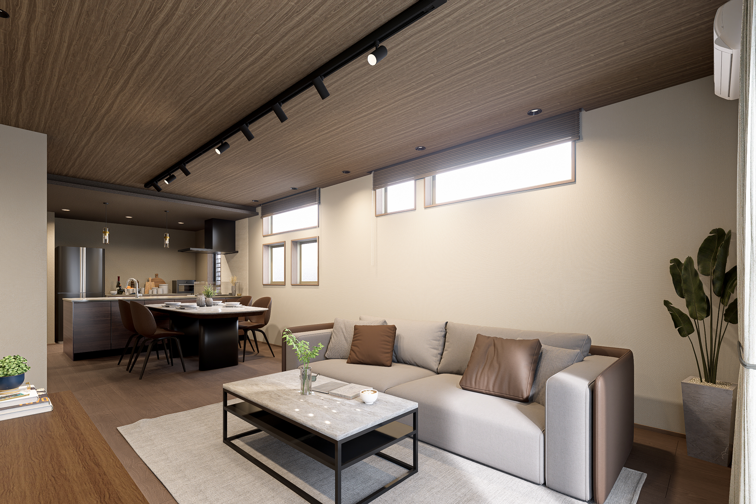 T-3／表情豊かな窓や勝手口を配したキッチンなど、部屋全体を明るく広く見せてくれる考え抜かれた空間デザイン。 ※イメージとなります