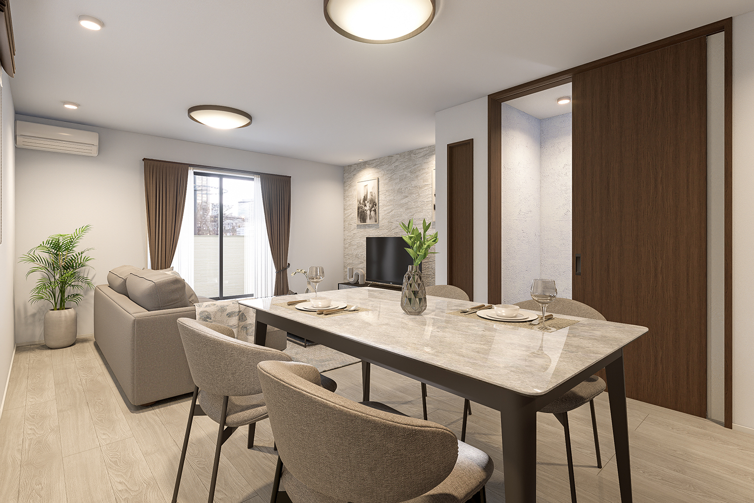 T-2/ダイニングは、家族の笑顔や会話が溢れ、毎日の食事や団らんの時間が、かけがえのない思い出になる場所。